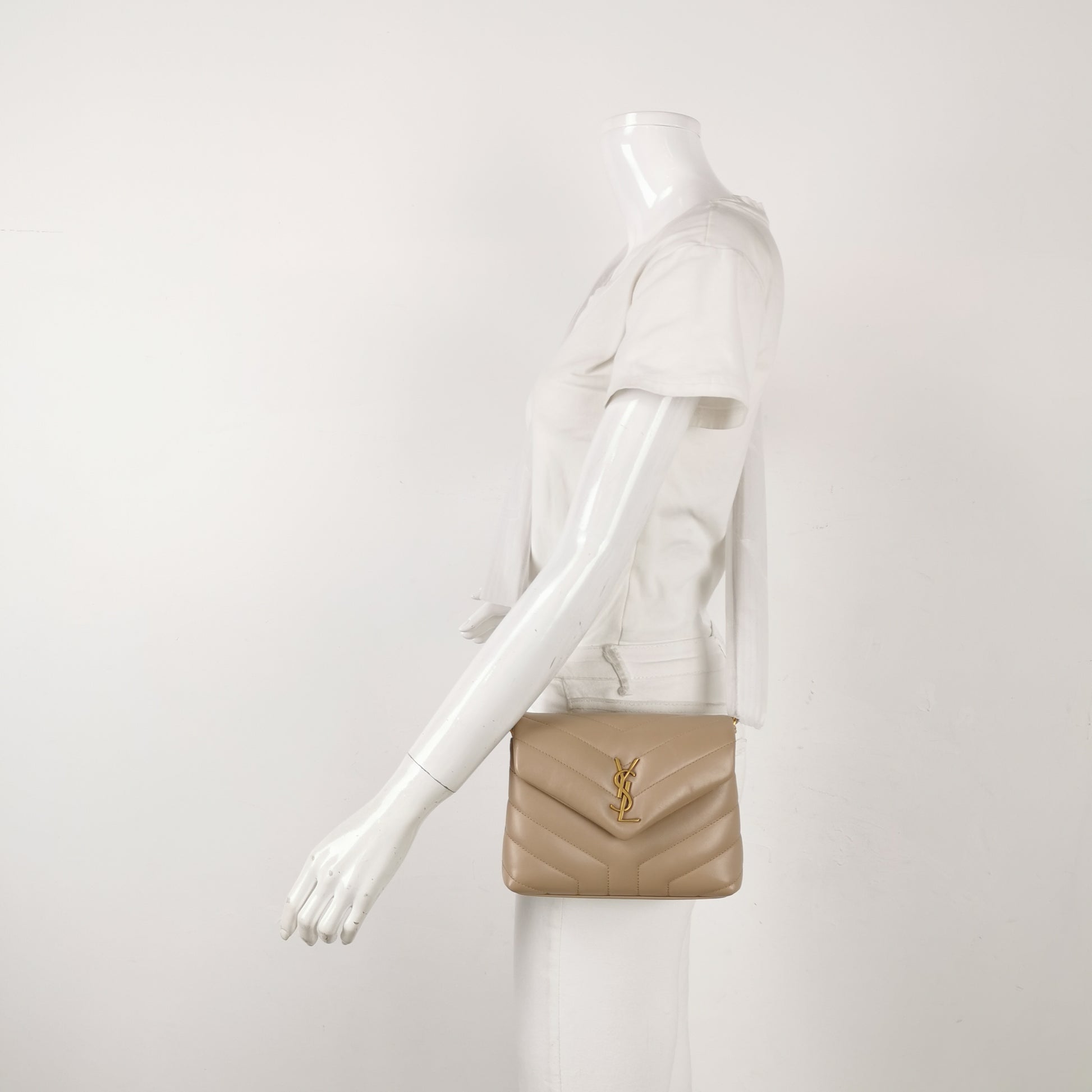 Saint Laurent Loulou Toy Crossbody Beige