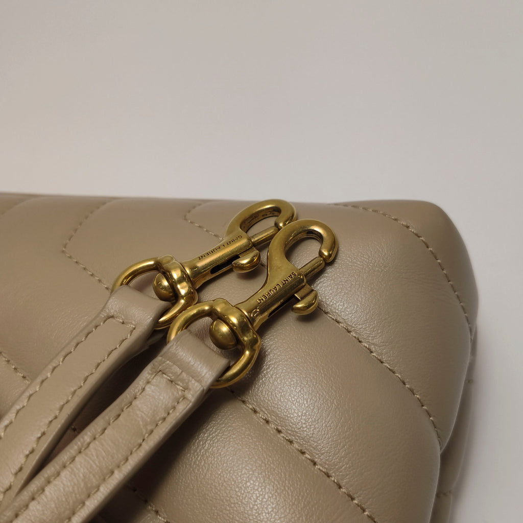 Saint Laurent Loulou Toy Crossbody Beige