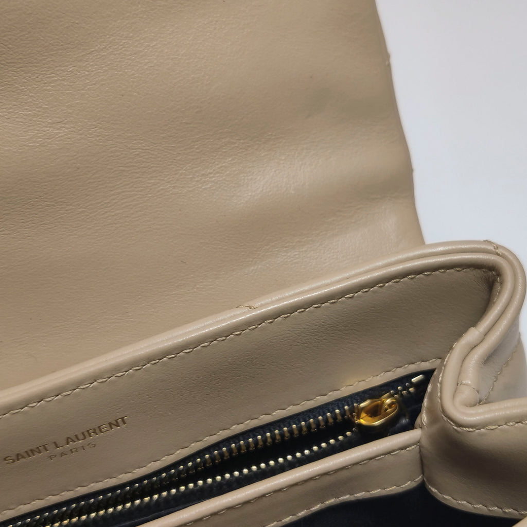 Saint Laurent Loulou Toy Crossbody Beige