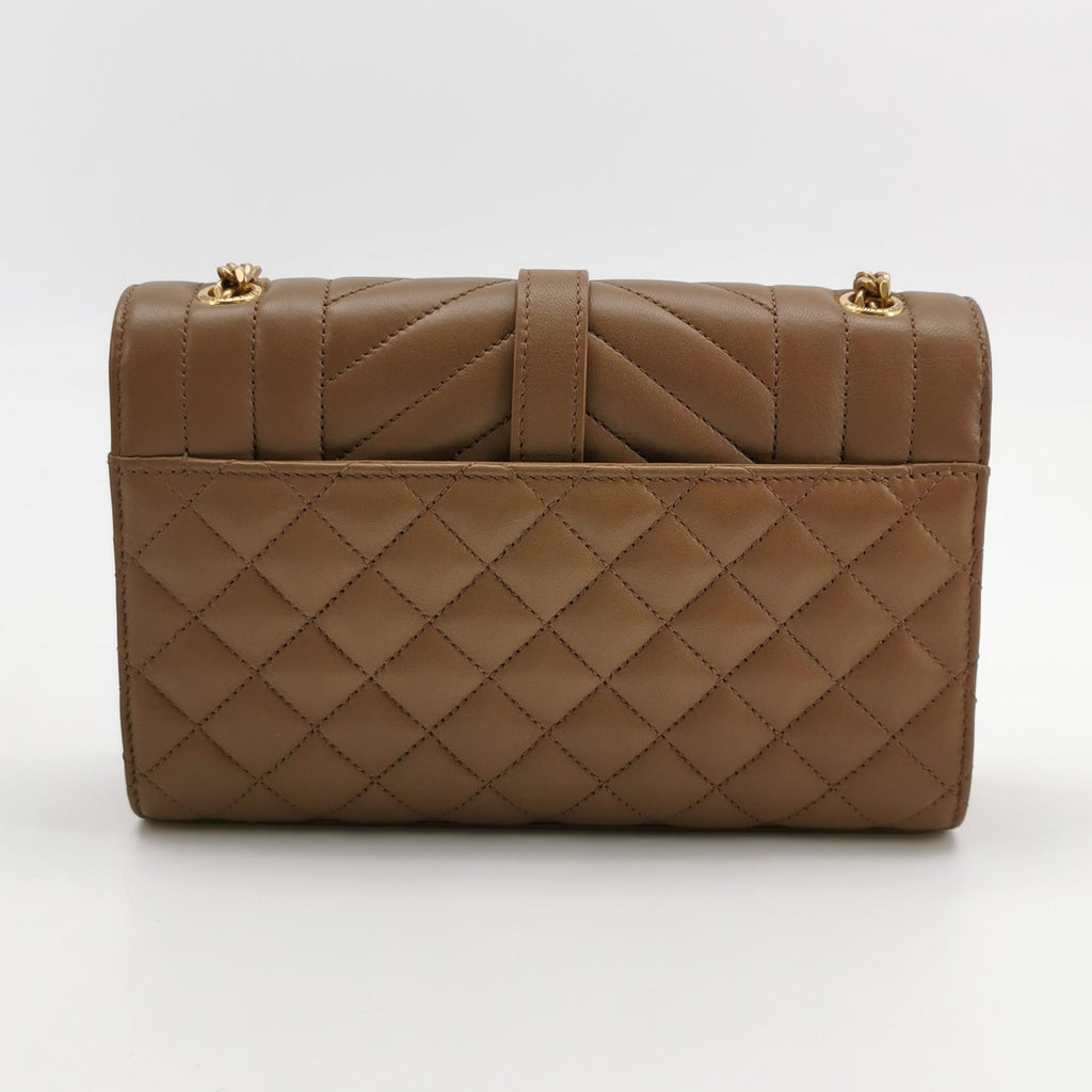 Saint Laurent Triquilt Envelope Flap Brown