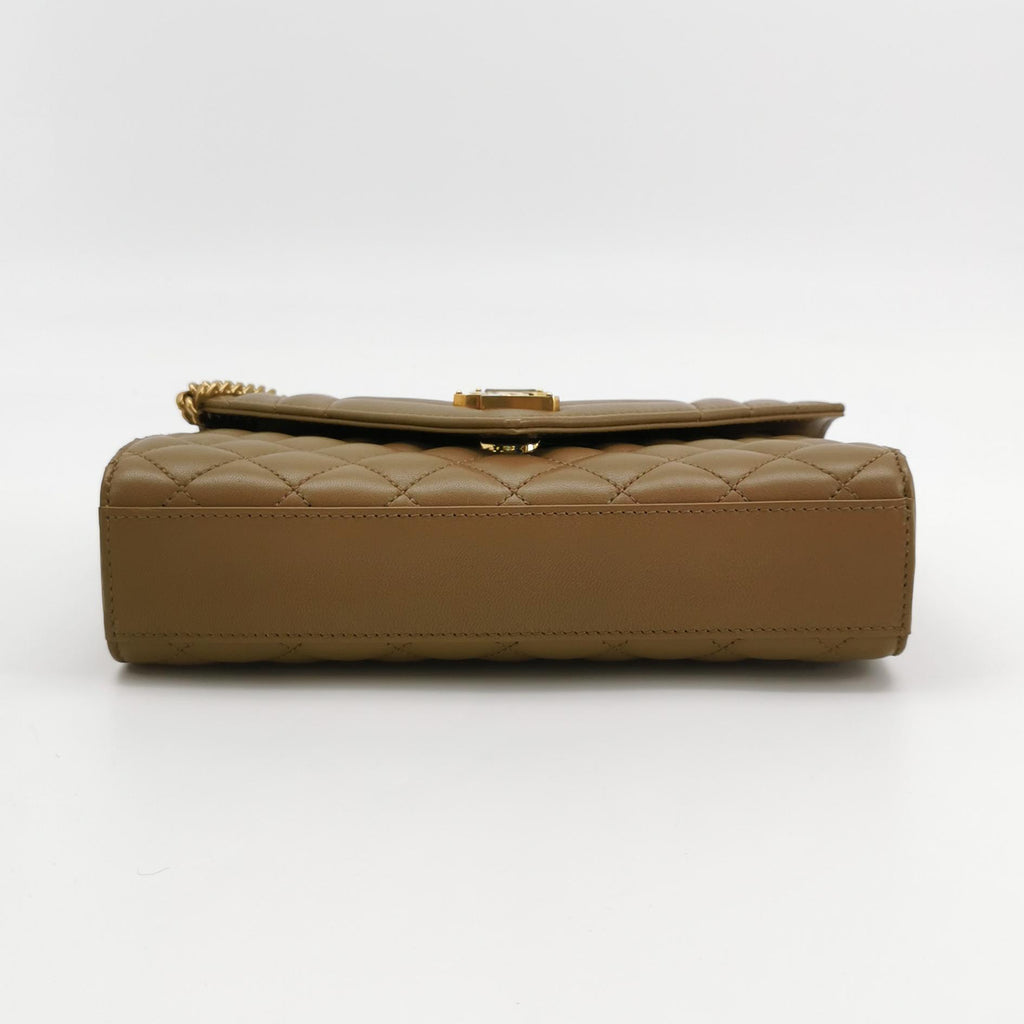 Saint Laurent Triquilt Envelope Flap Brown