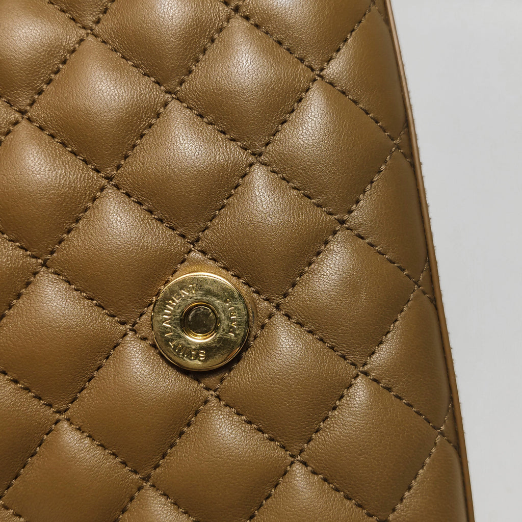 Saint Laurent Triquilt Envelope Flap Brown