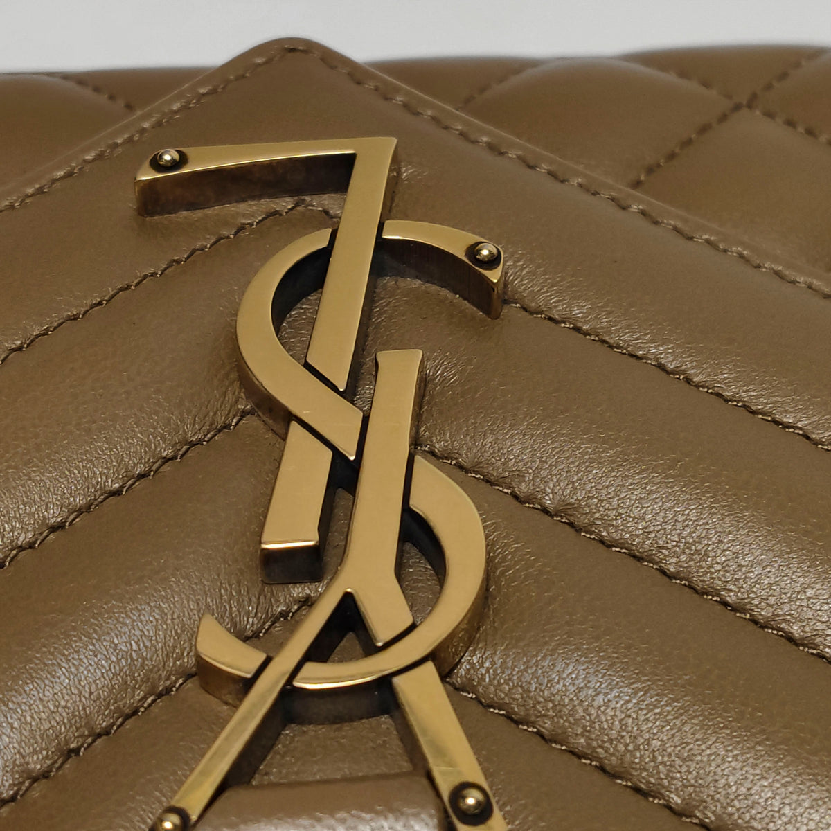 Saint Laurent Triquilt Envelope Flap Brown
