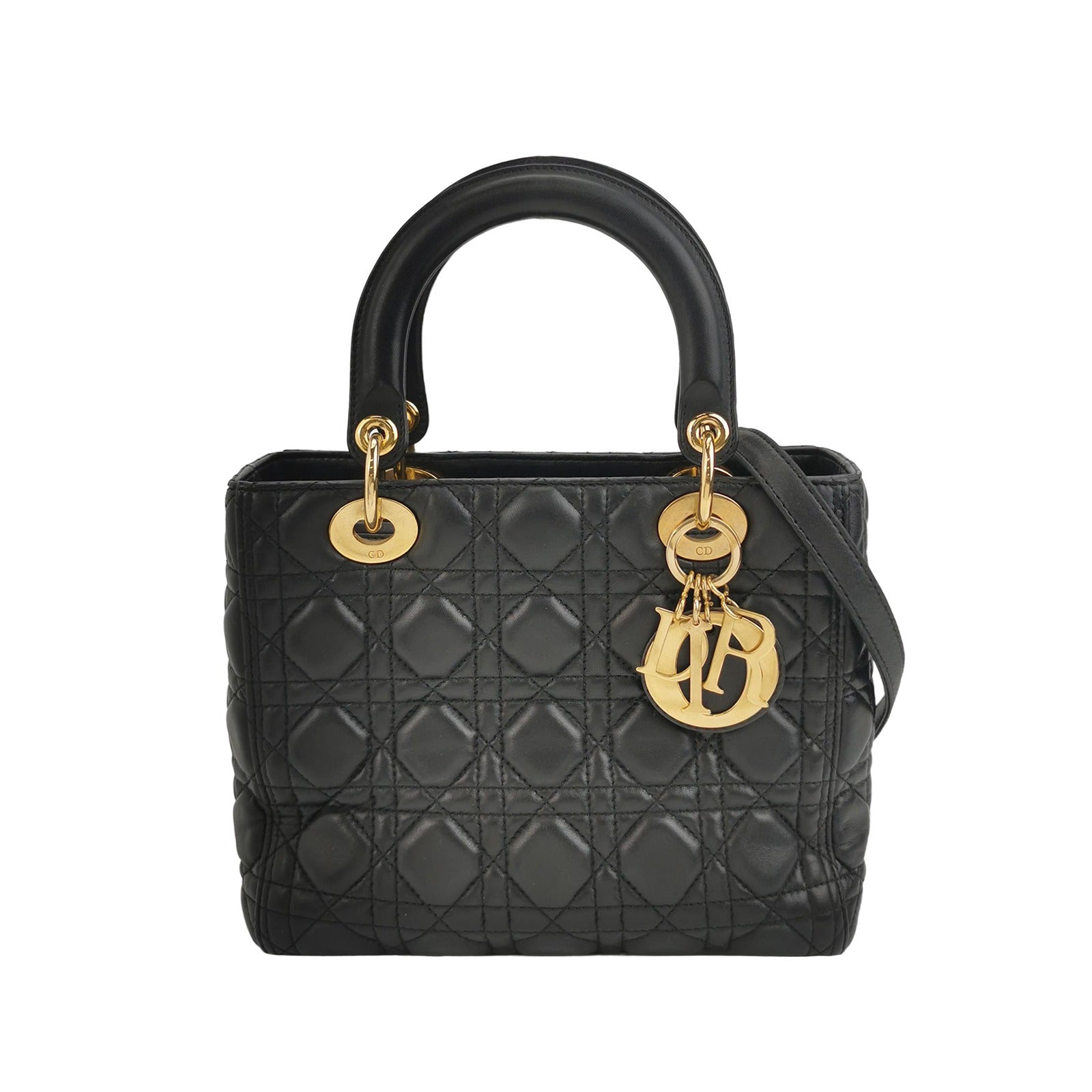 Dior Lady Dior Medium Black Quilted