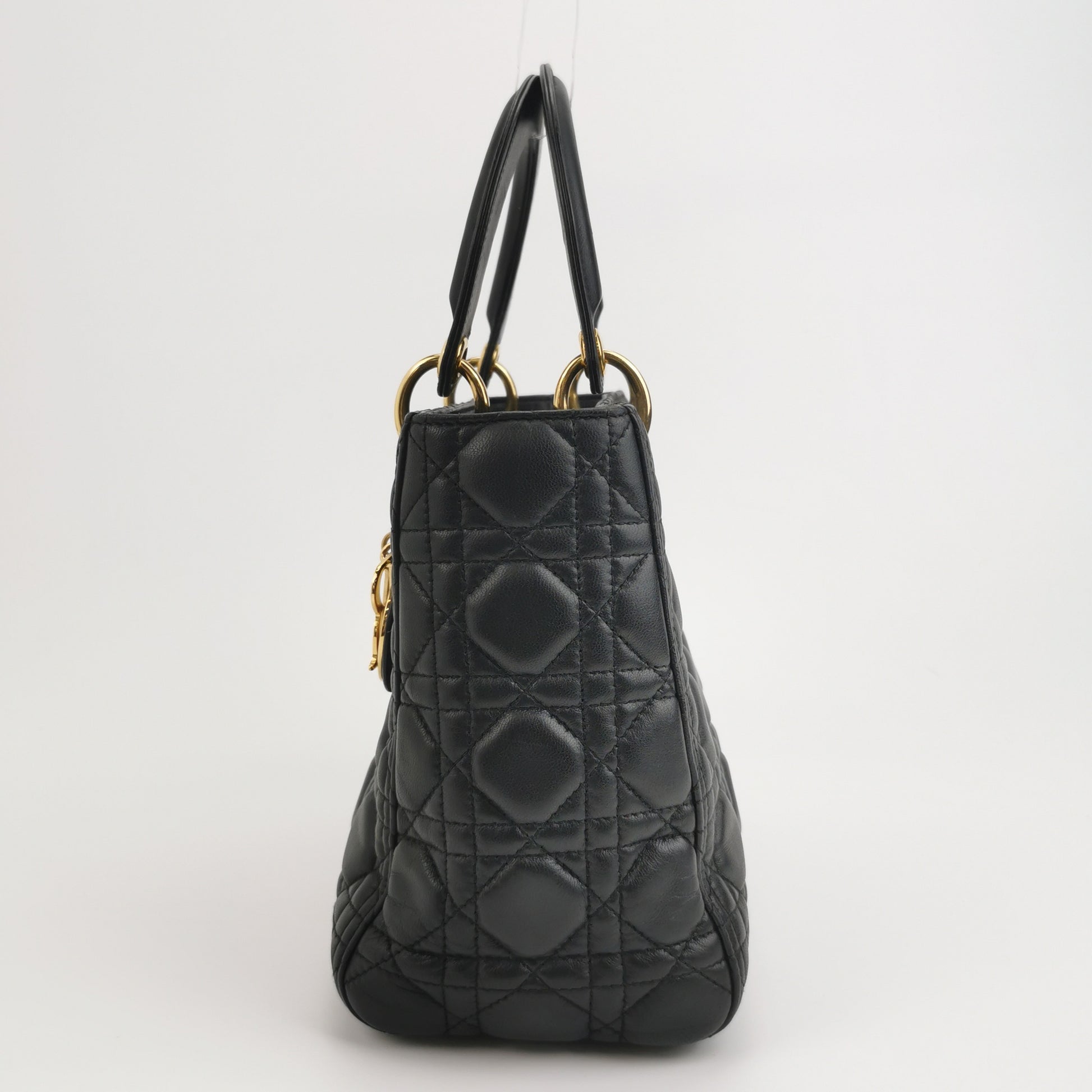 Dior Lady Dior Medium Black Quilted