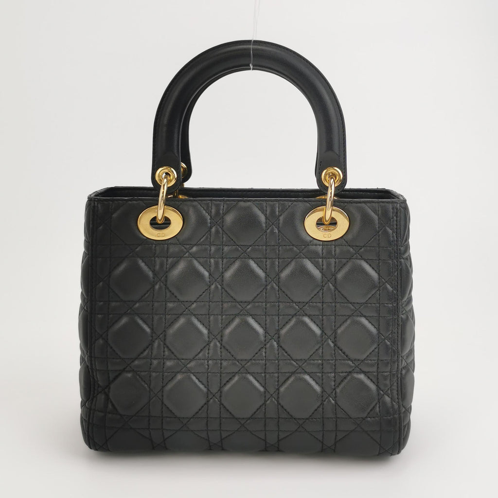 Dior Lady Dior Medium Black Quilted