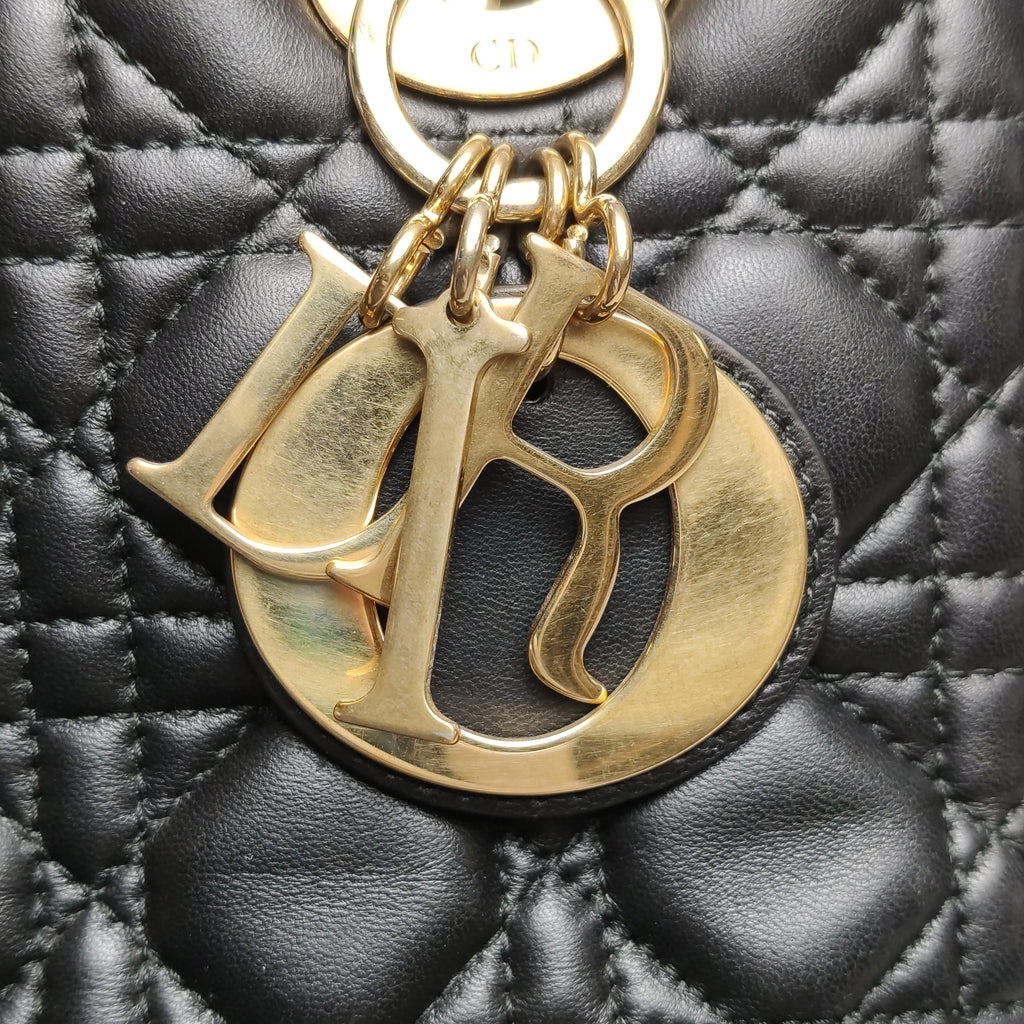 Dior Lady Dior Medium Black Quilted
