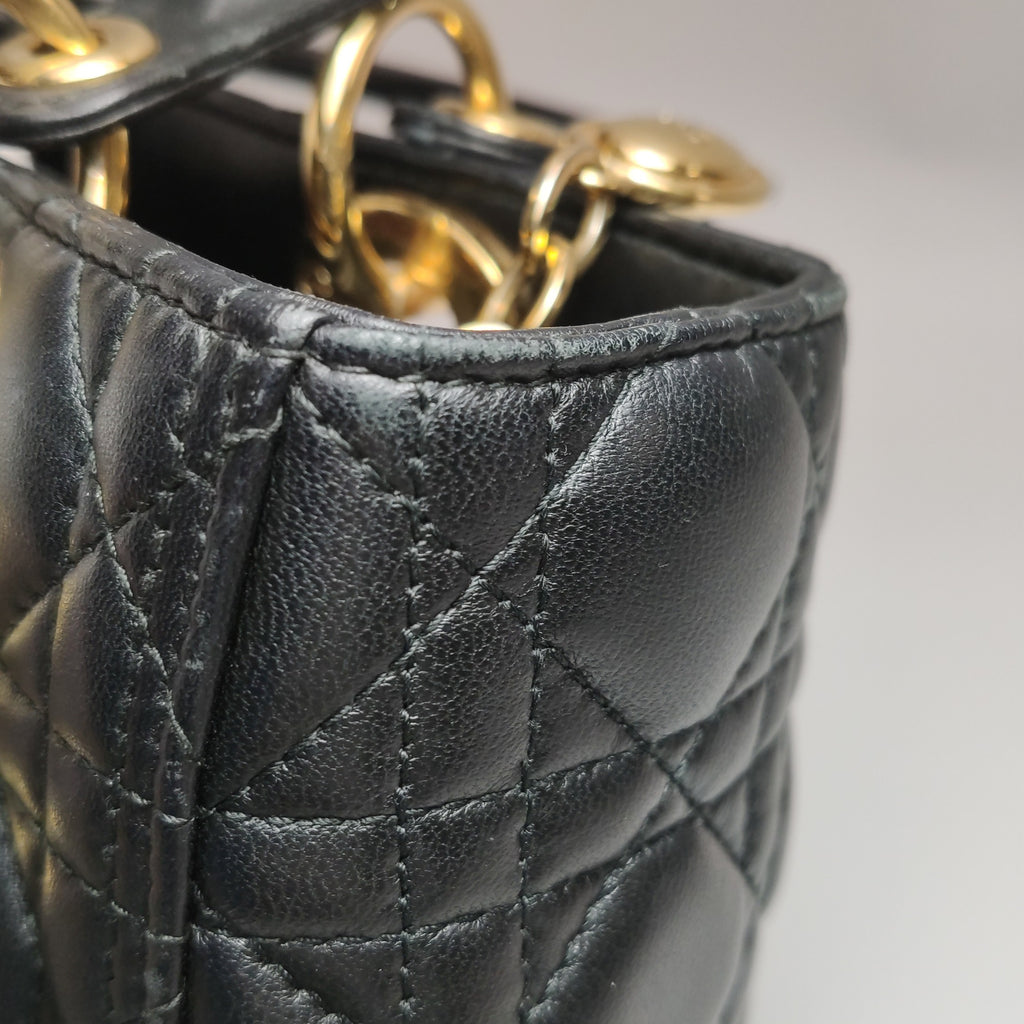 Dior Lady Dior Medium Black Quilted