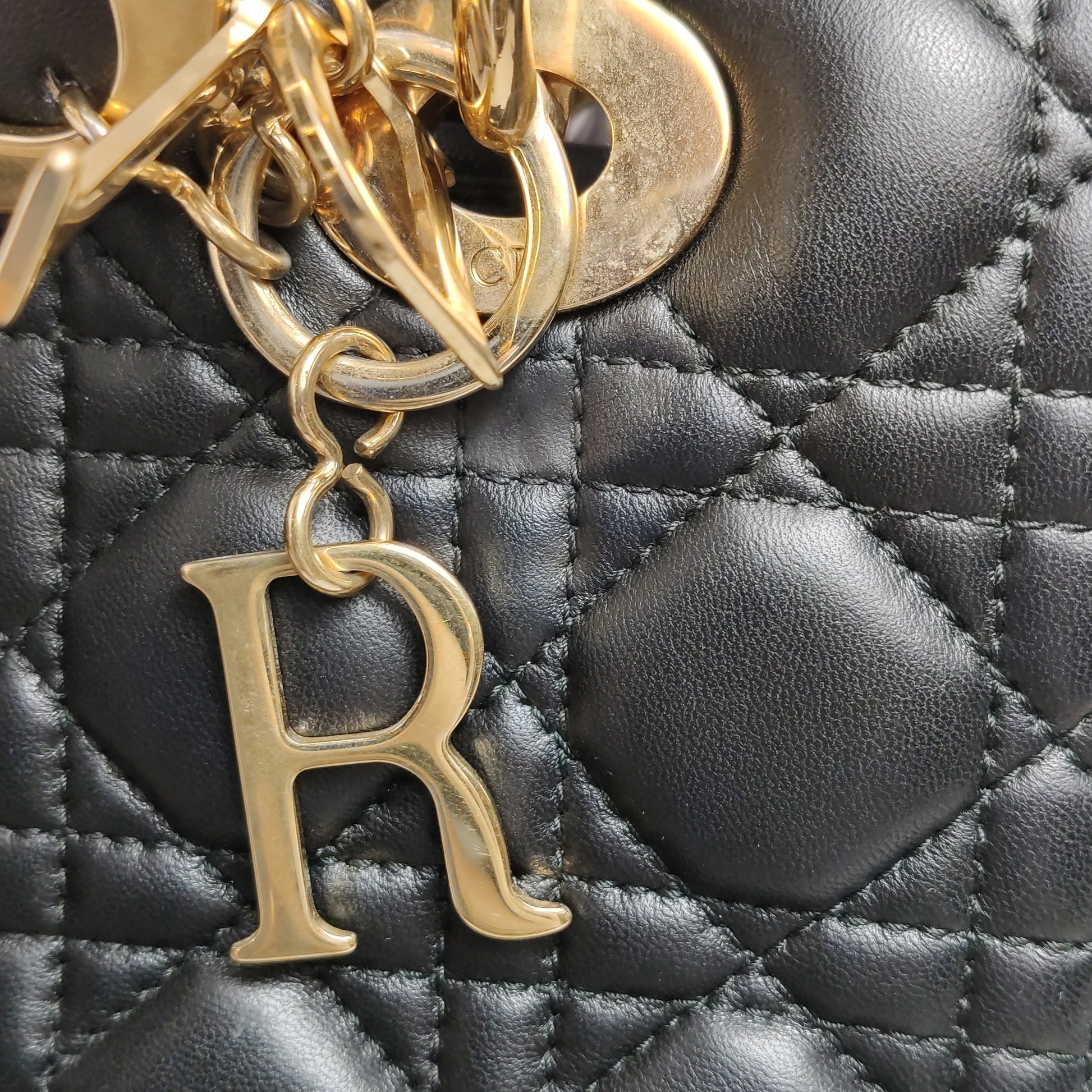 Dior Lady Dior Medium Black Quilted