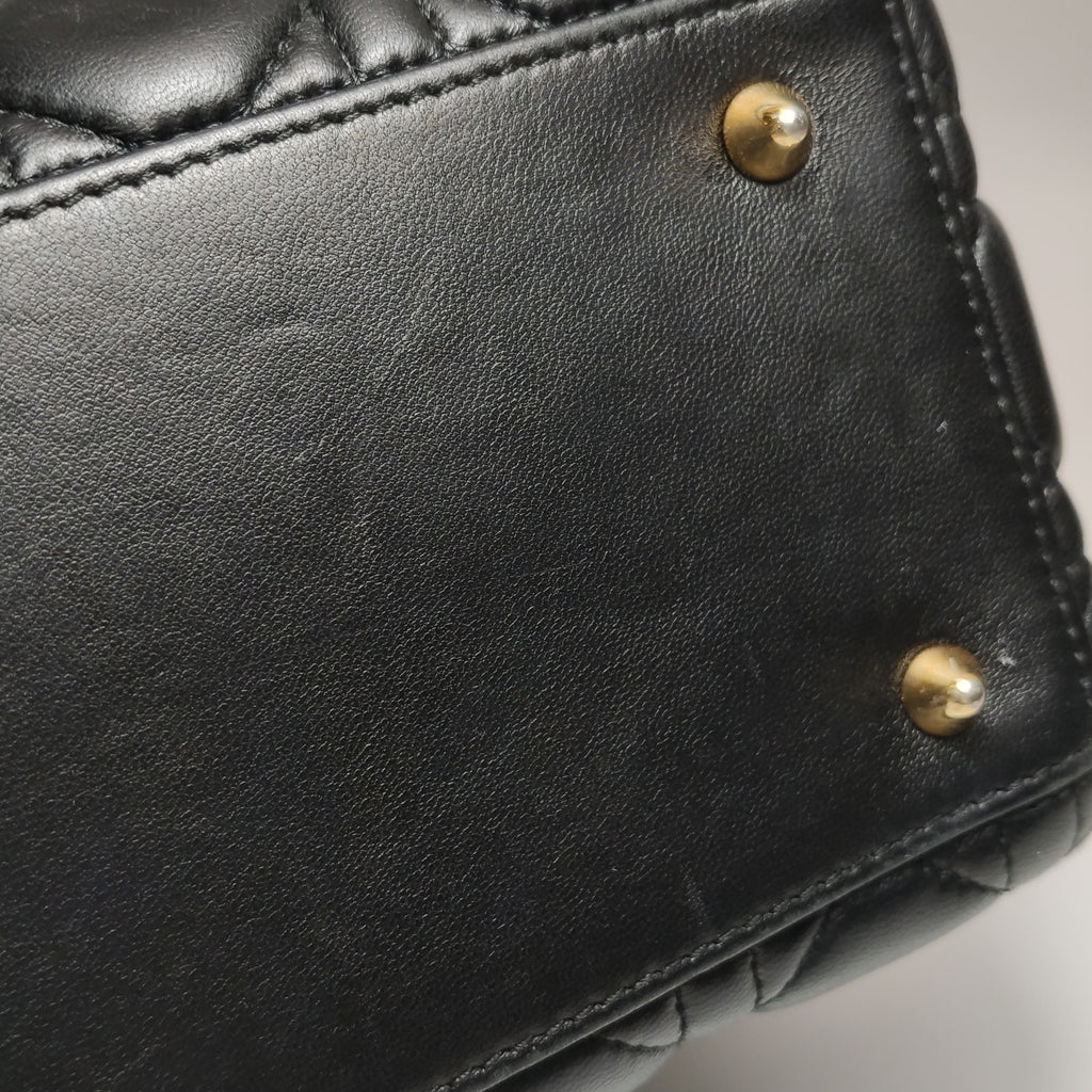 Dior Lady Dior Medium Black Quilted