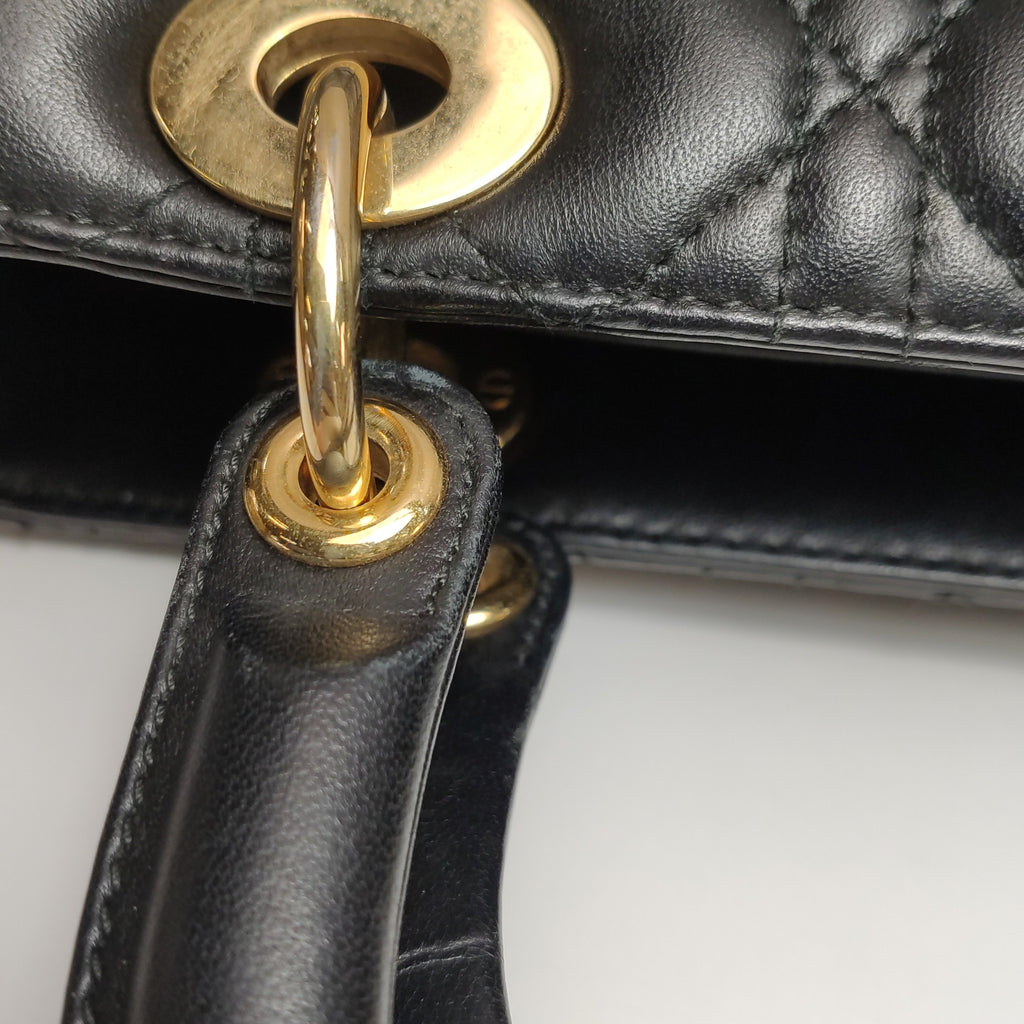 Dior Lady Dior Medium Black Quilted