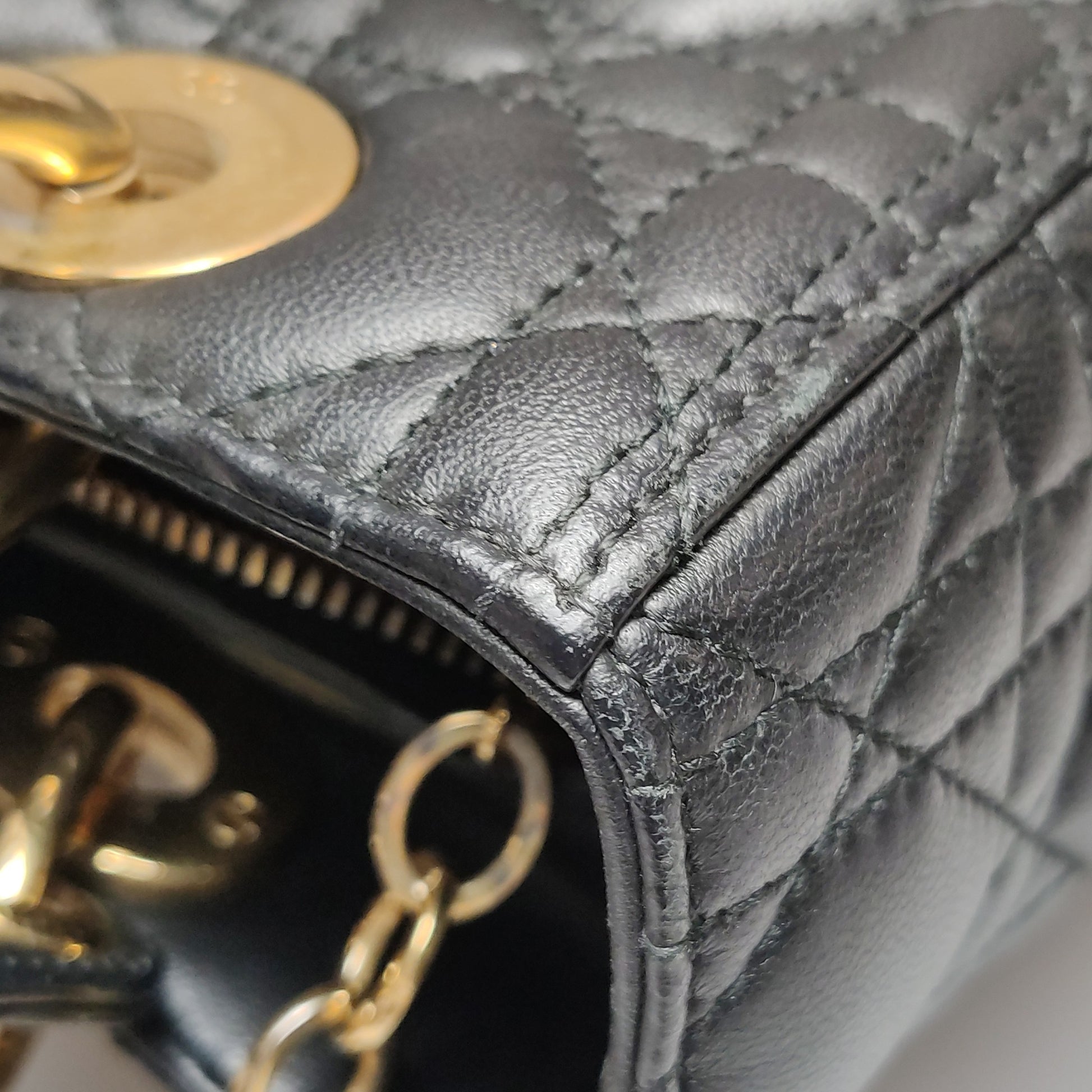 Dior Lady Dior Medium Black Quilted