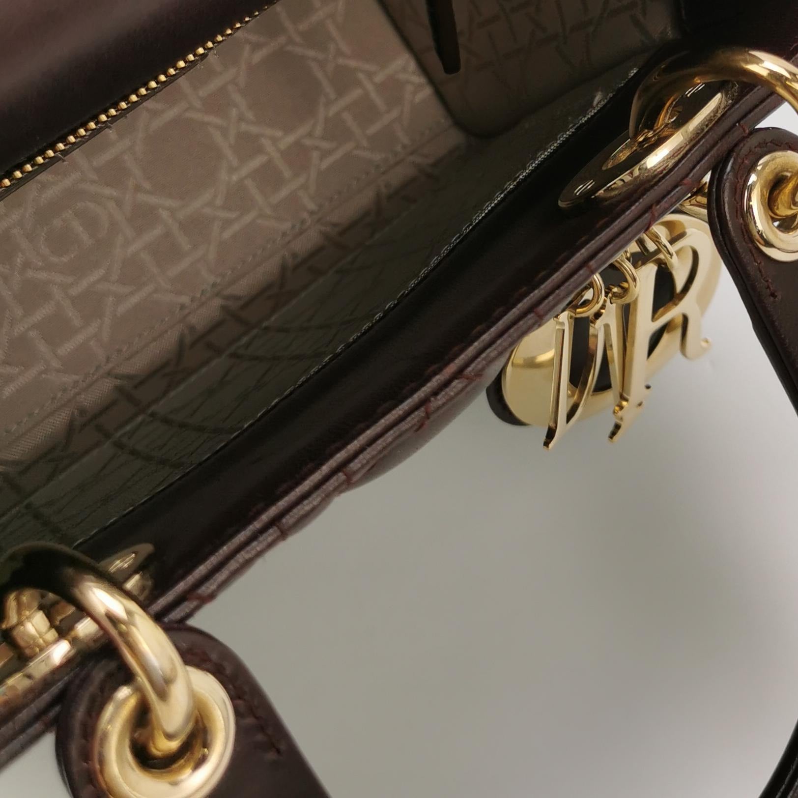 Dior Lady Dior Small Burgundy