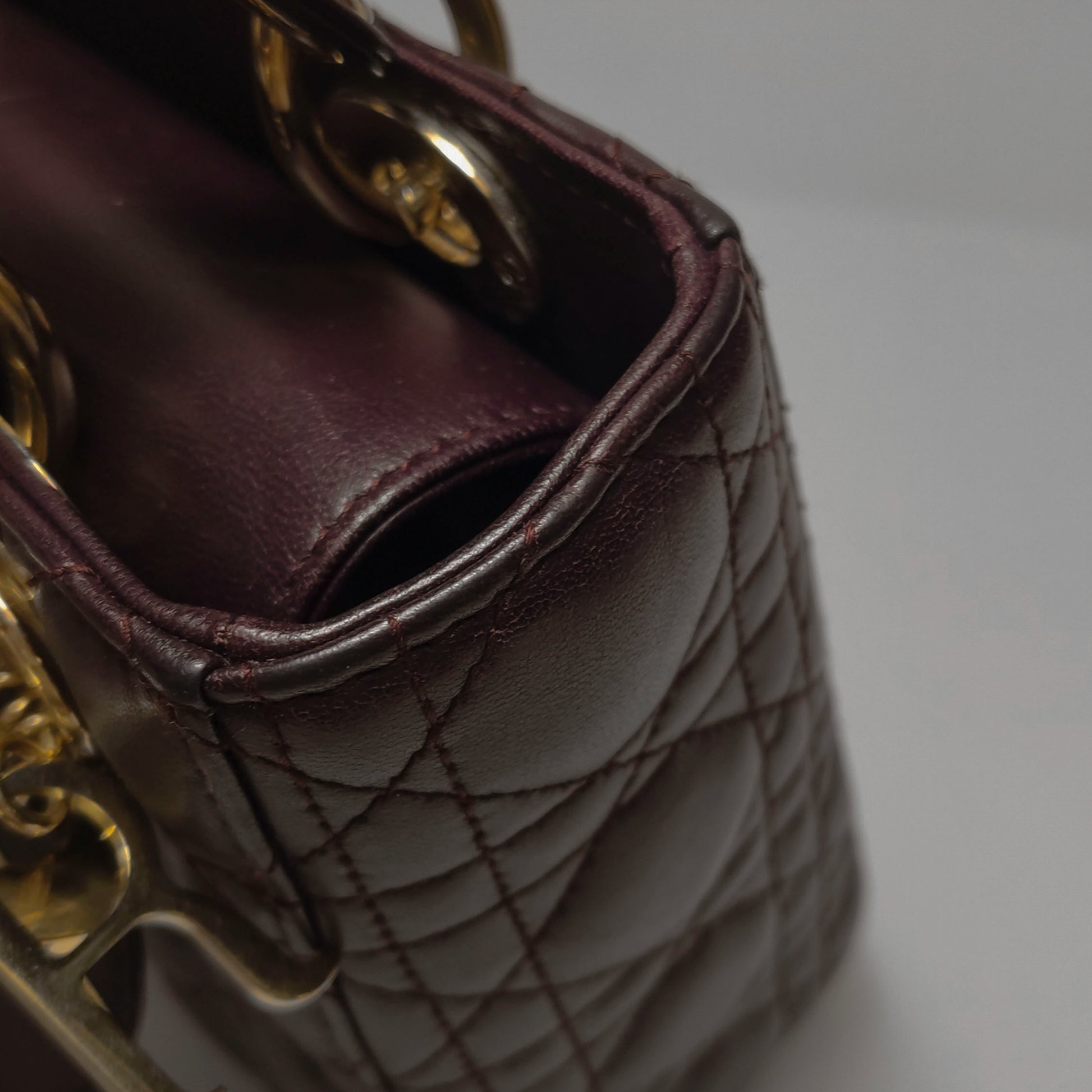 Dior Lady Dior Small Burgundy