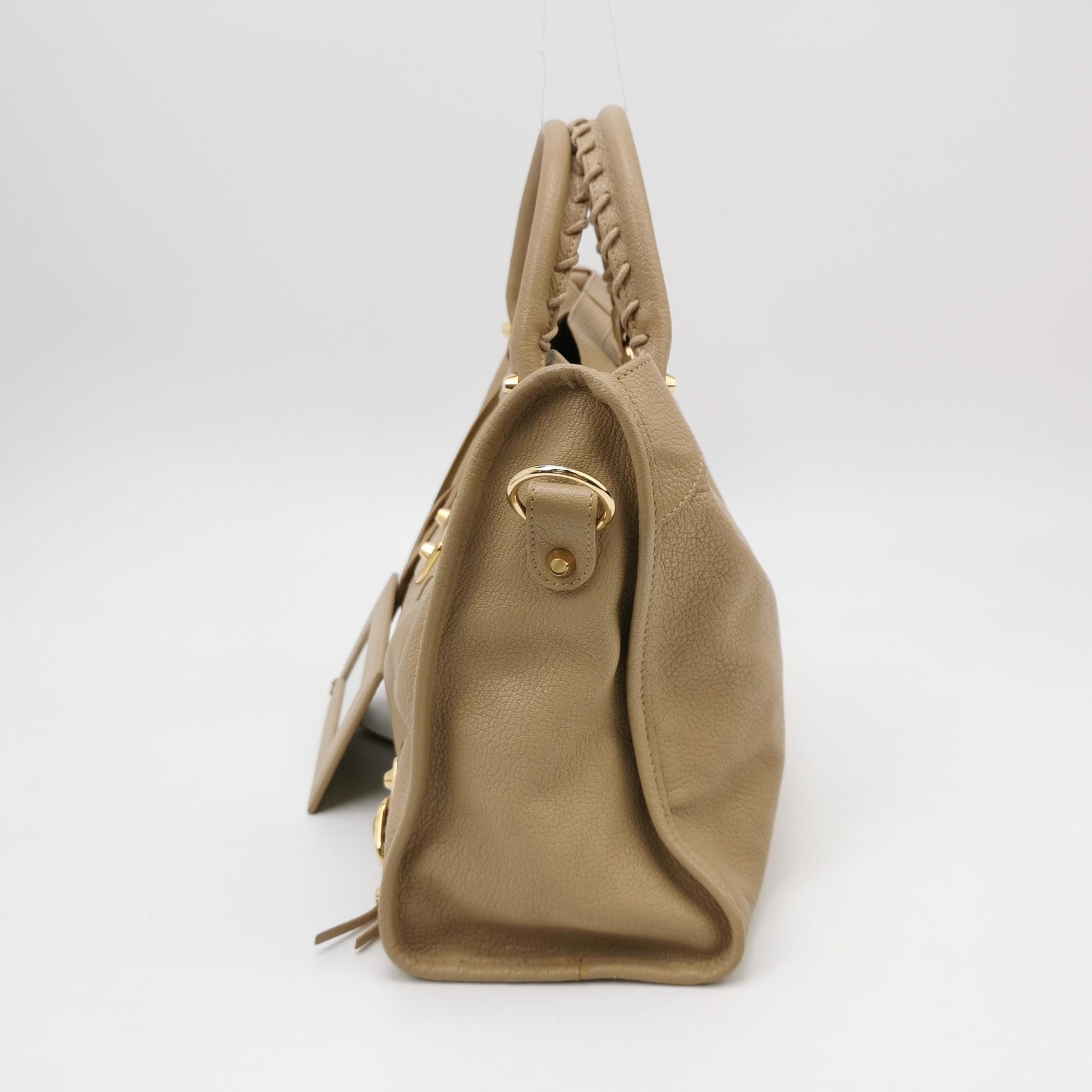 Balenciaga Medium City Metallic Edge Beige