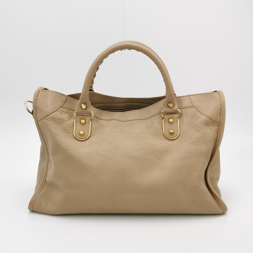 Balenciaga Medium City Metallic Edge Beige