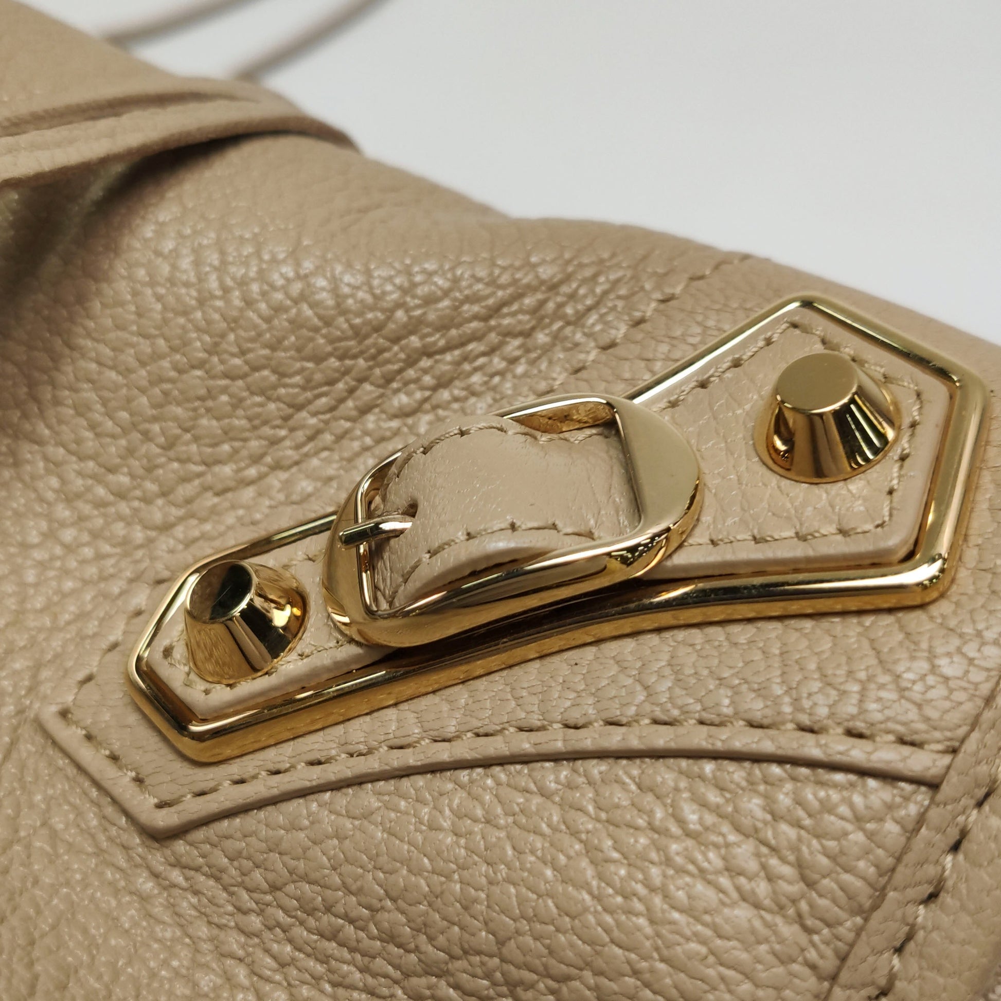 Balenciaga Medium City Metallic Edge Beige