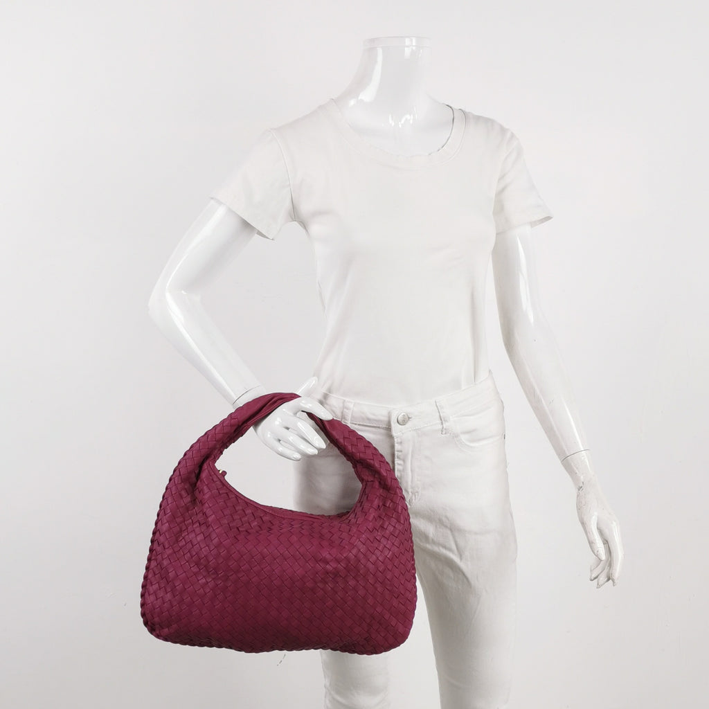 Bottega Veneta Intrecciato Hobo Small Magenta