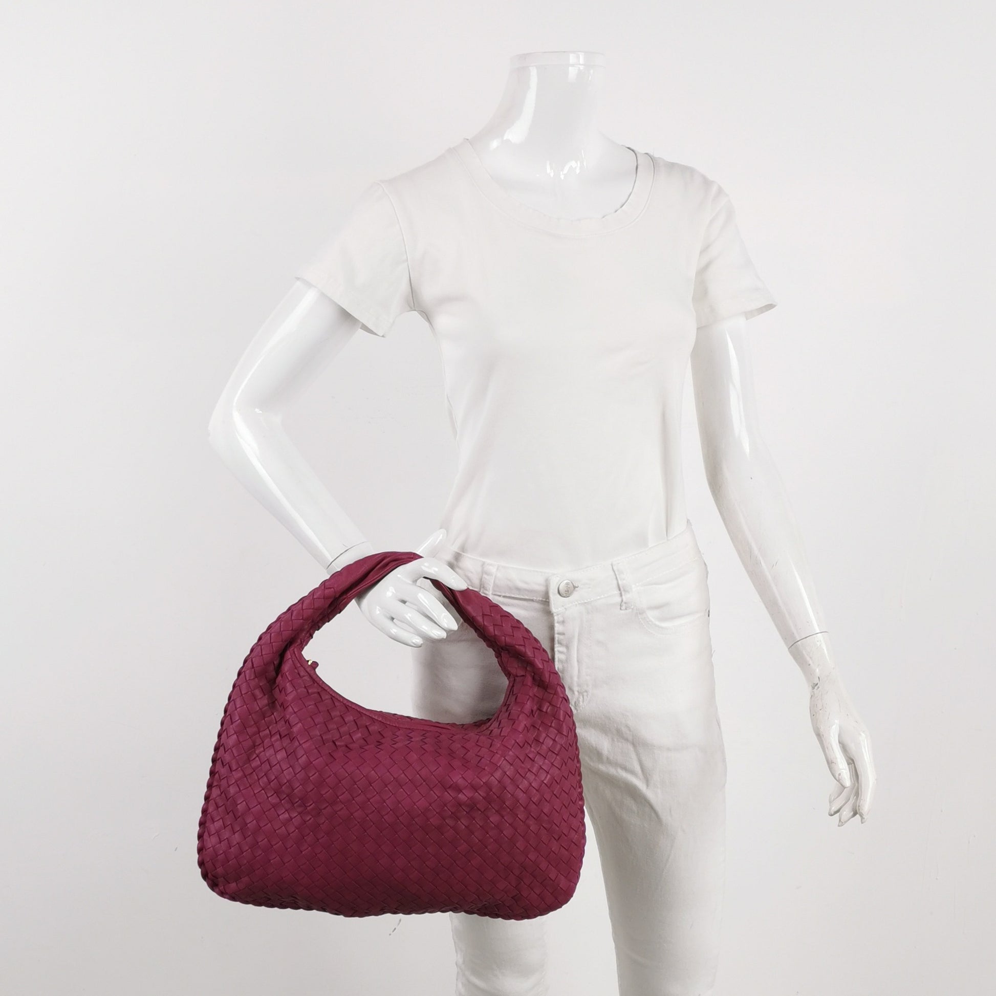 Bottega Veneta Intrecciato Hobo Small Magenta