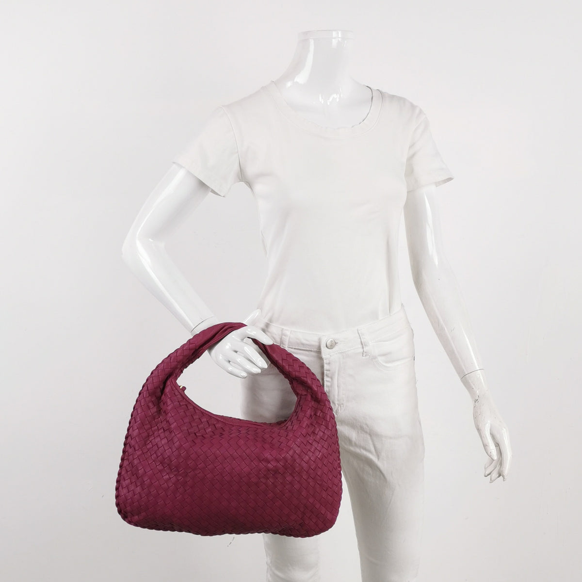 Bottega Veneta Intrecciato Hobo Small Magenta