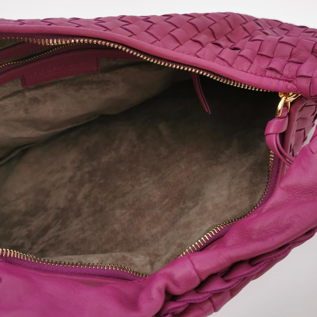 Bottega Veneta Intrecciato Hobo Small Magenta