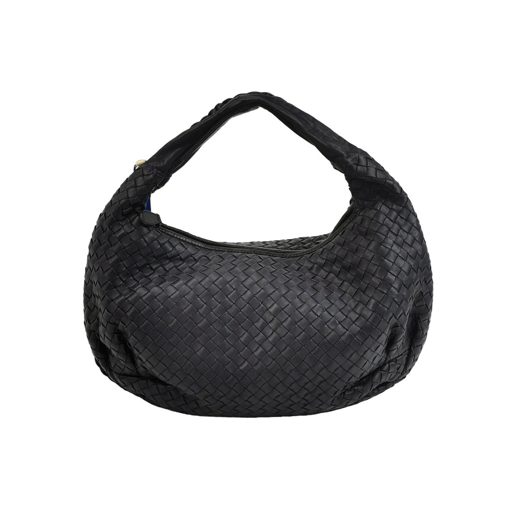 Bottega Veneta Intrecciato Belly Hobo Charcoal Blue