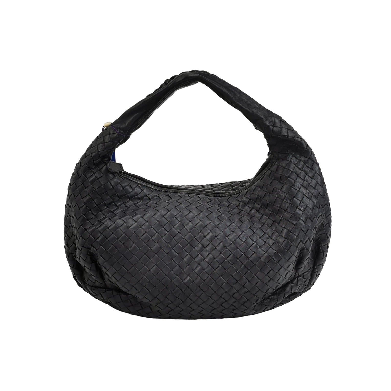 Bottega Veneta Intrecciato Belly Hobo Charcoal Blue