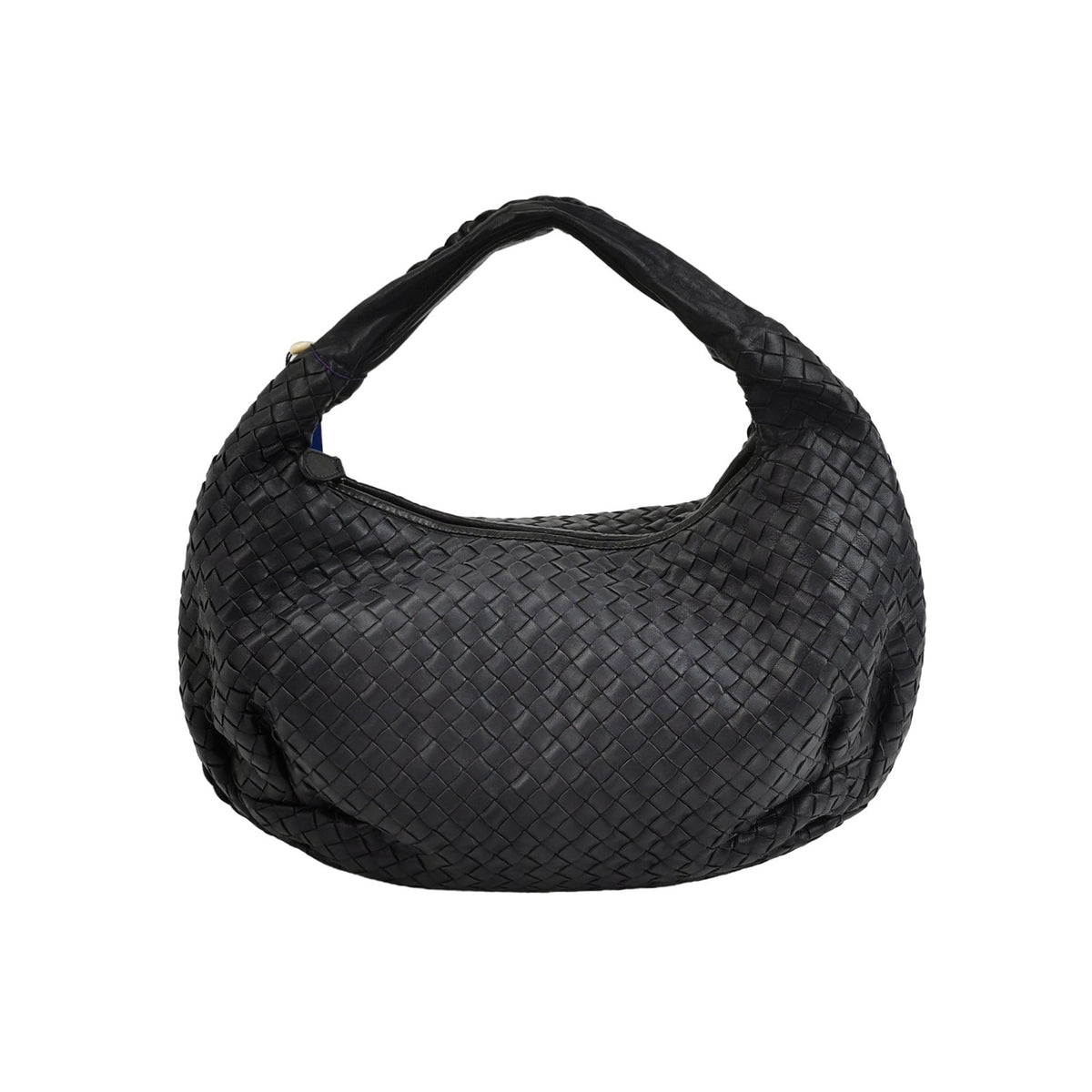 Bottega Veneta Intrecciato Belly Hobo Charcoal Blue