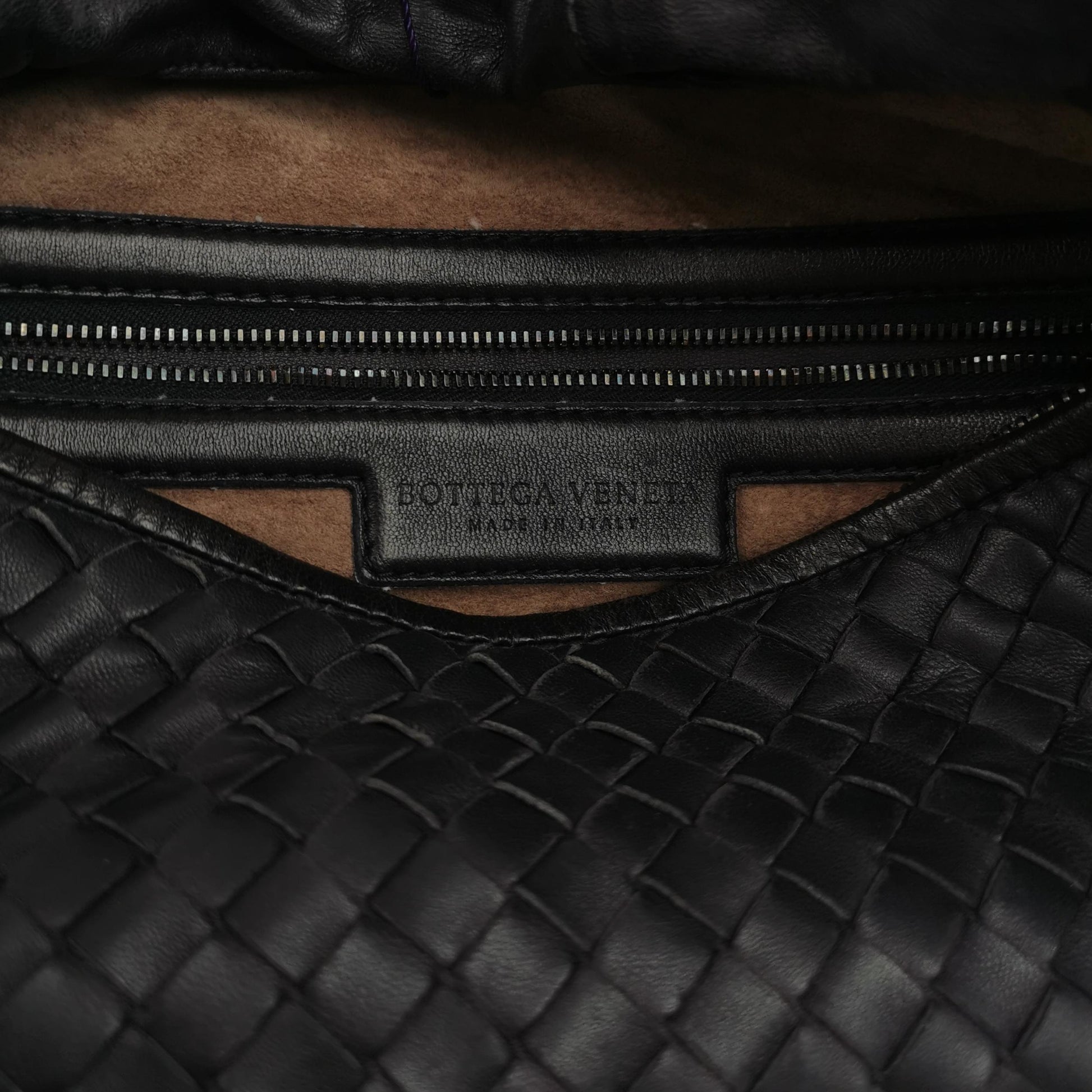 Bottega Veneta Intrecciato Belly Hobo Charcoal Blue