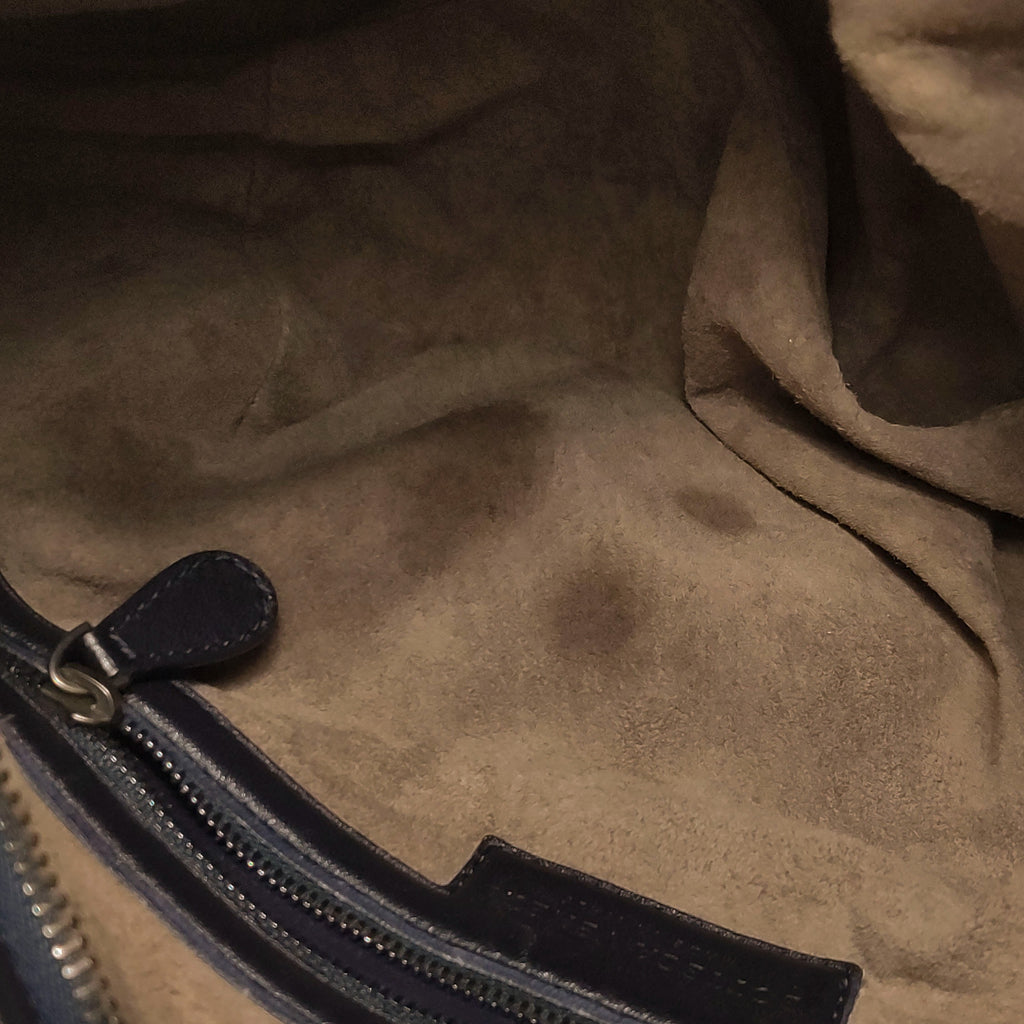 Bottega Veneta Intrecciato Belly Hobo Charcoal Blue