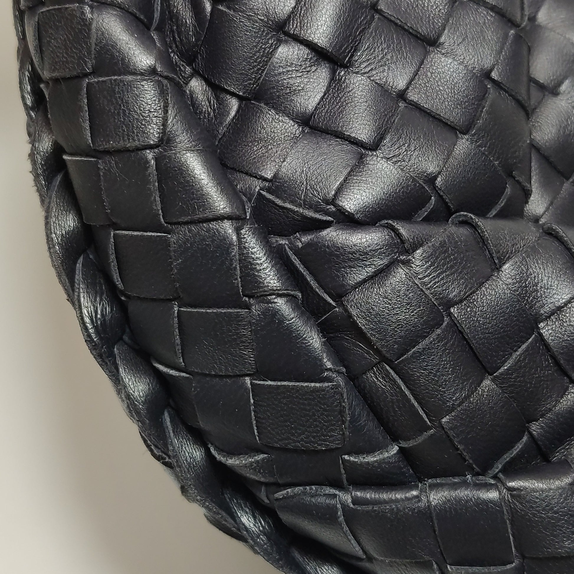 Bottega Veneta Intrecciato Belly Hobo Charcoal Blue
