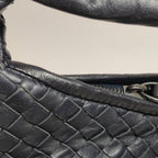 Bottega Veneta Intrecciato Belly Hobo Charcoal Blue