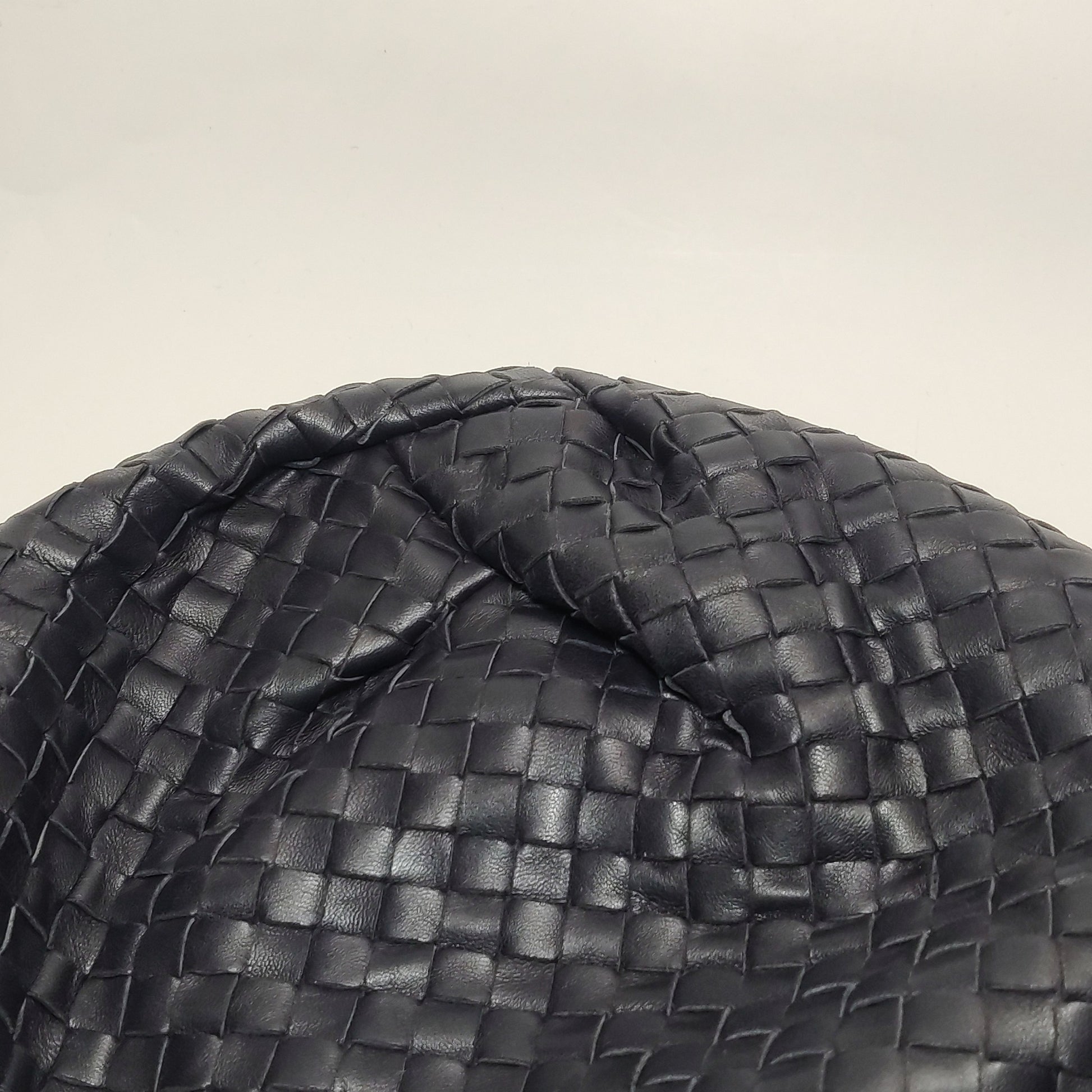 Bottega Veneta Intrecciato Belly Hobo Charcoal Blue