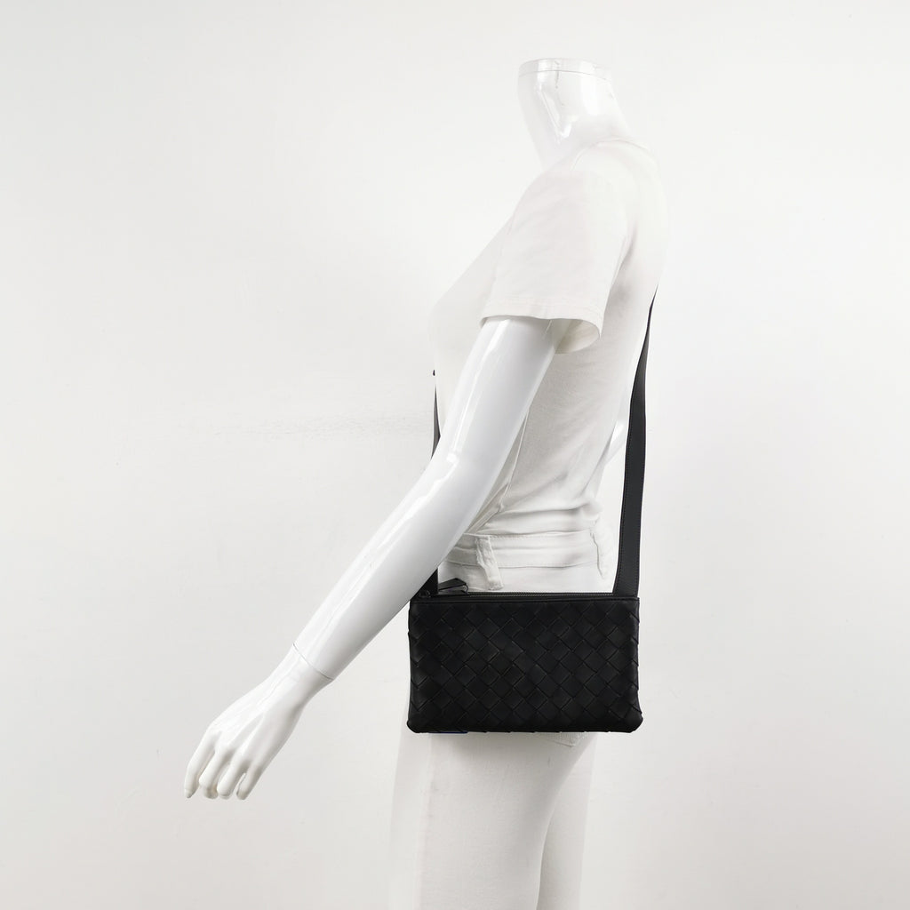 Bottega Veneta Triple Zip Messenger Bag