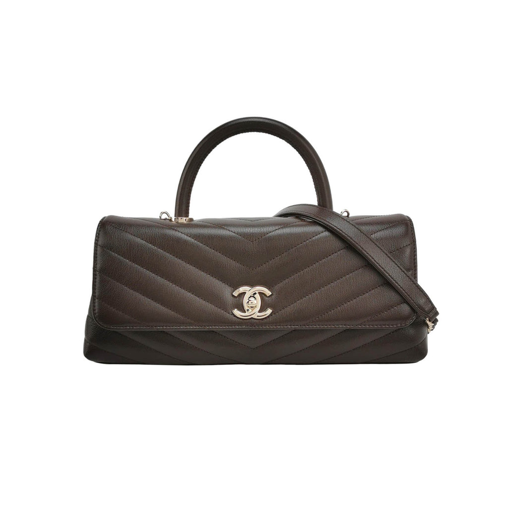 Chanel Coco Maxi East West Chevron Caviar