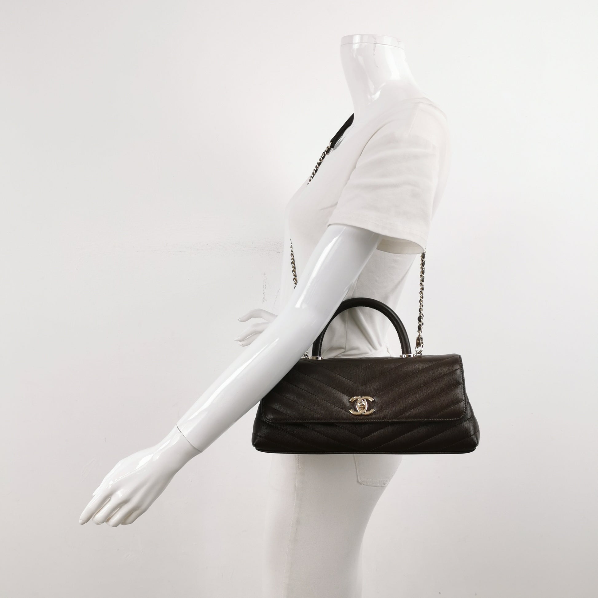 Chanel Coco Maxi East West Chevron Caviar
