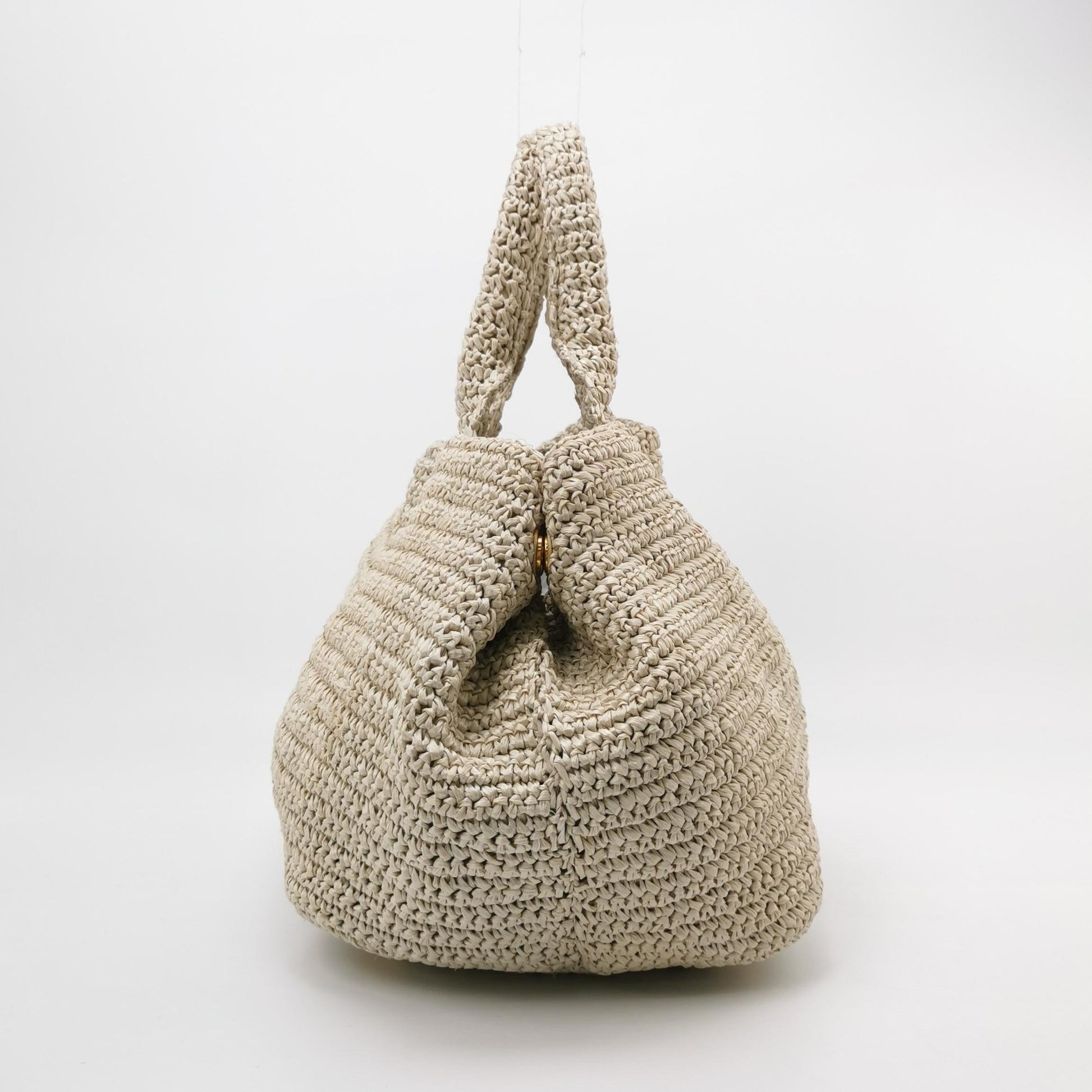 Prada Talco Raffia Tricot Large Tote