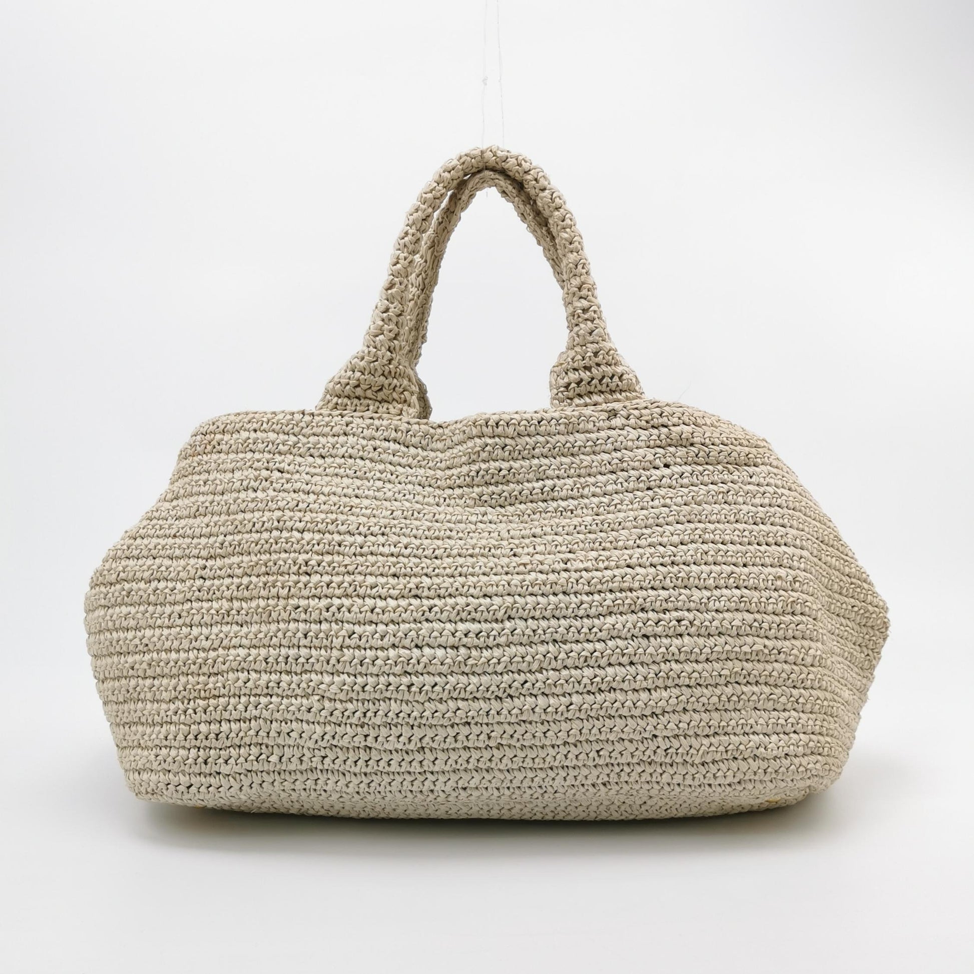 Prada Talco Raffia Tricot Large Tote