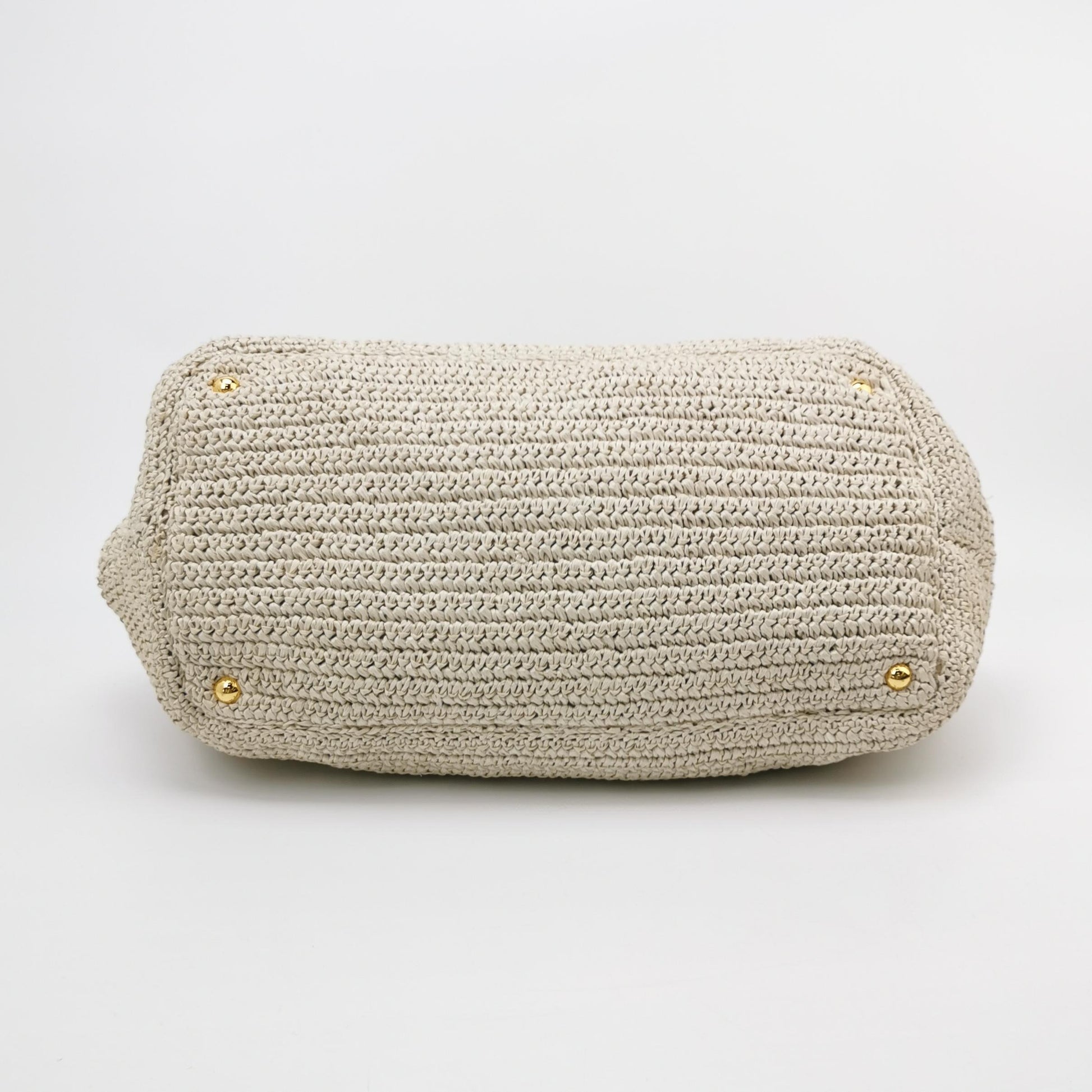 Prada Talco Raffia Tricot Large Tote