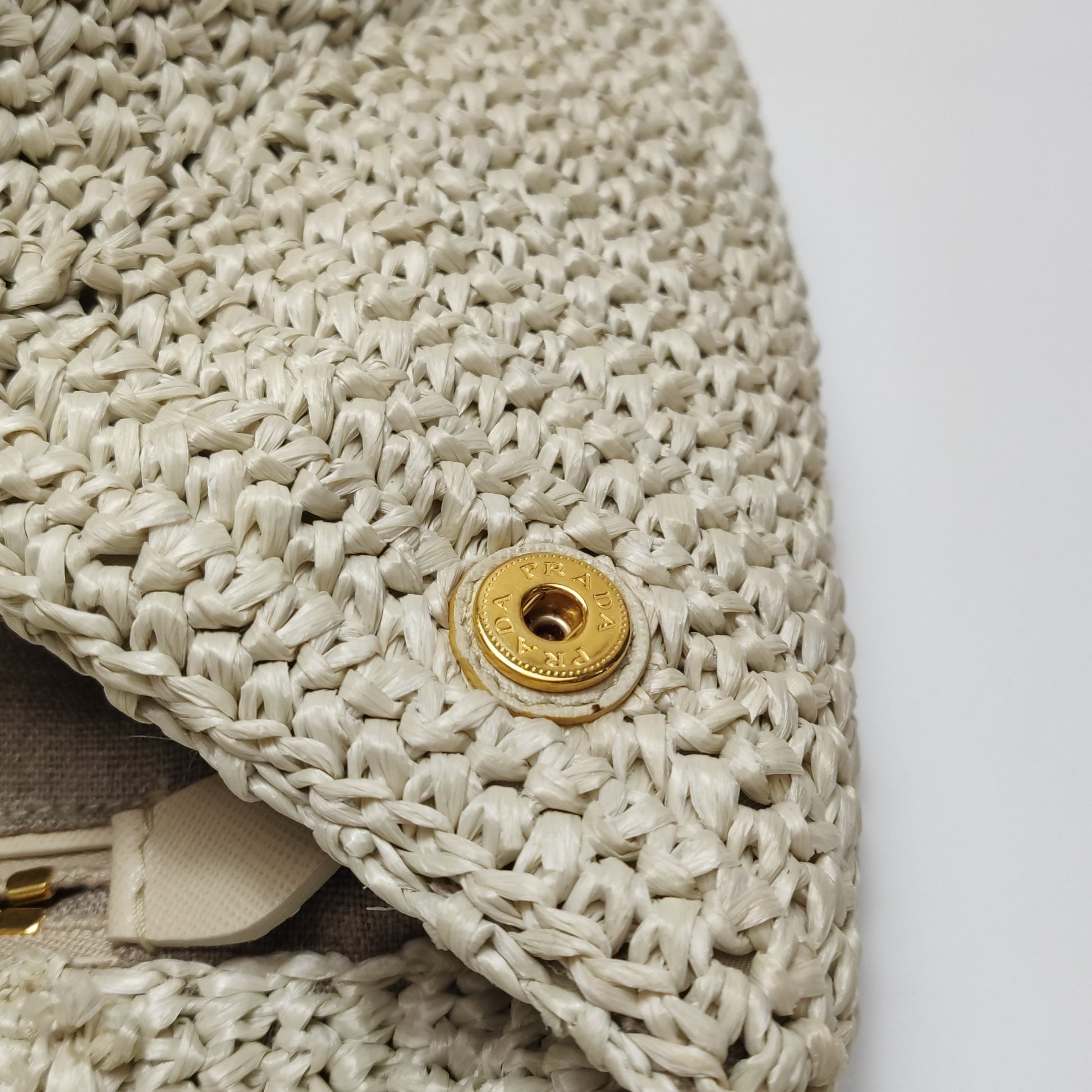 Prada Talco Raffia Tricot Large Tote