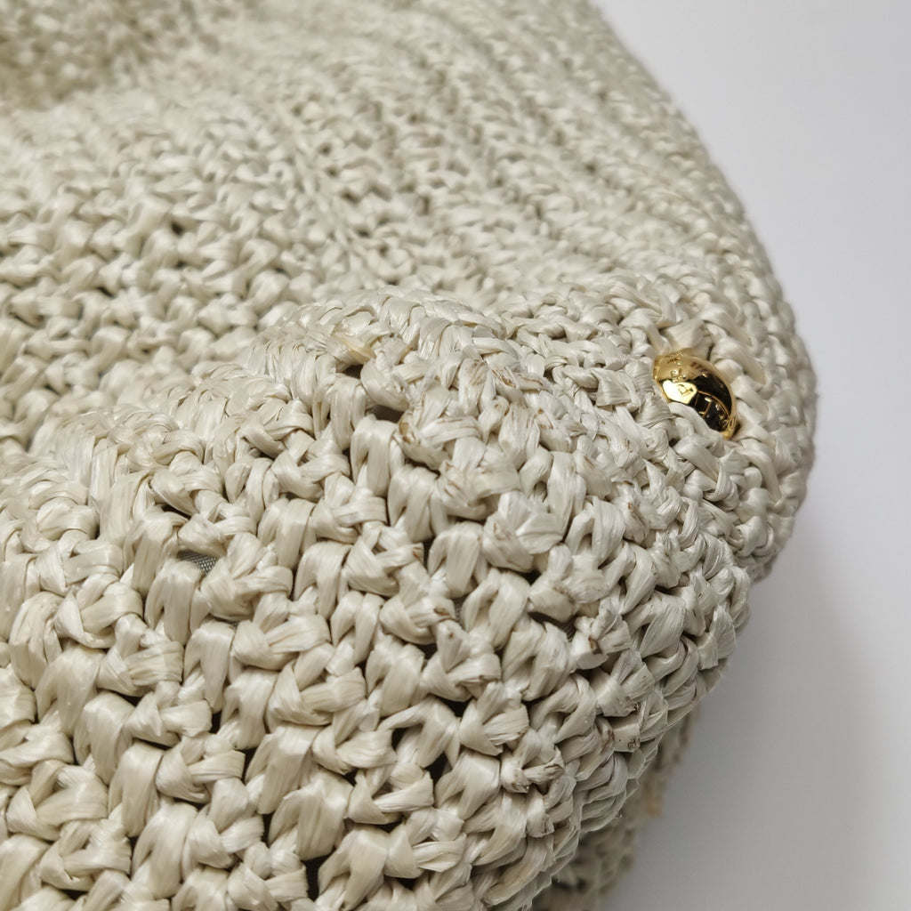 Prada Talco Raffia Tricot Large Tote