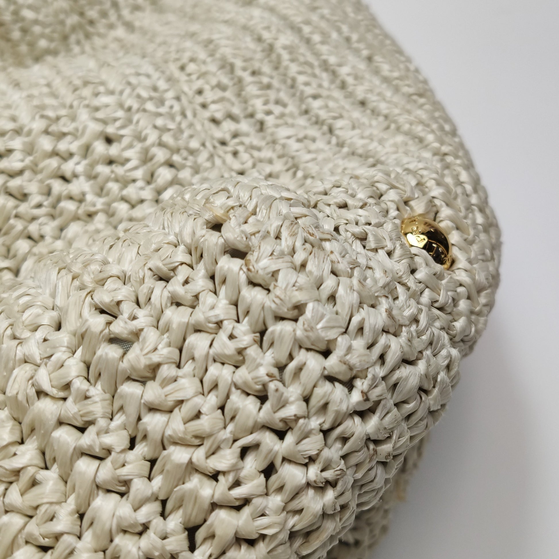 Prada Talco Raffia Tricot Large Tote