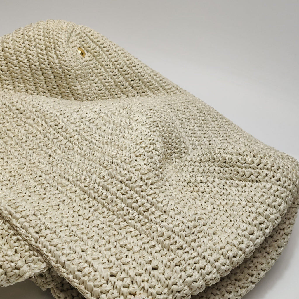 Prada Talco Raffia Tricot Large Tote