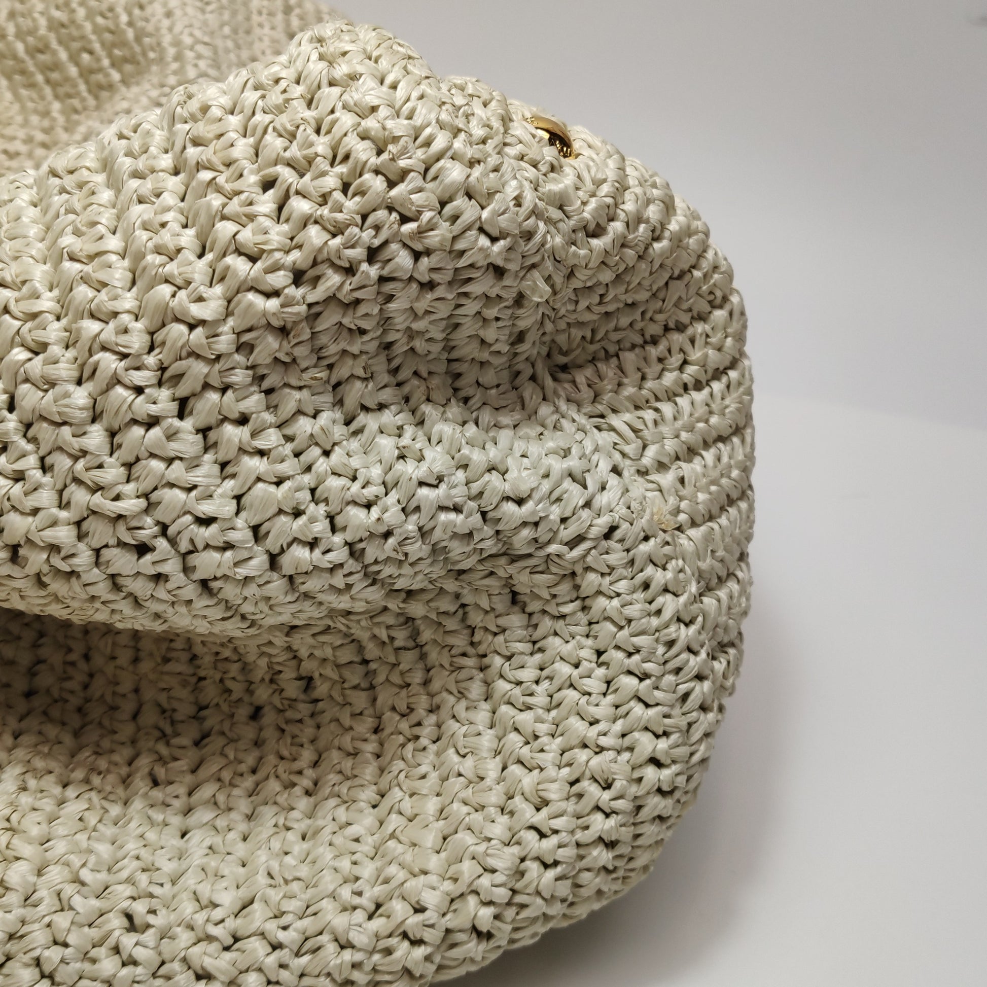Prada Talco Raffia Tricot Large Tote