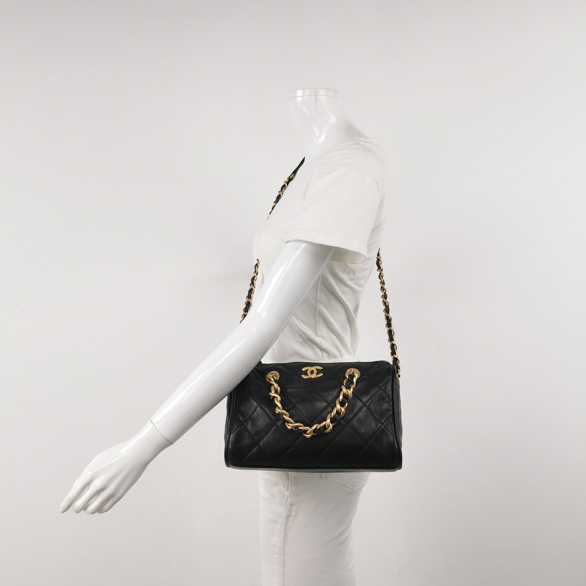 Chanel Quilted Bowling Bag