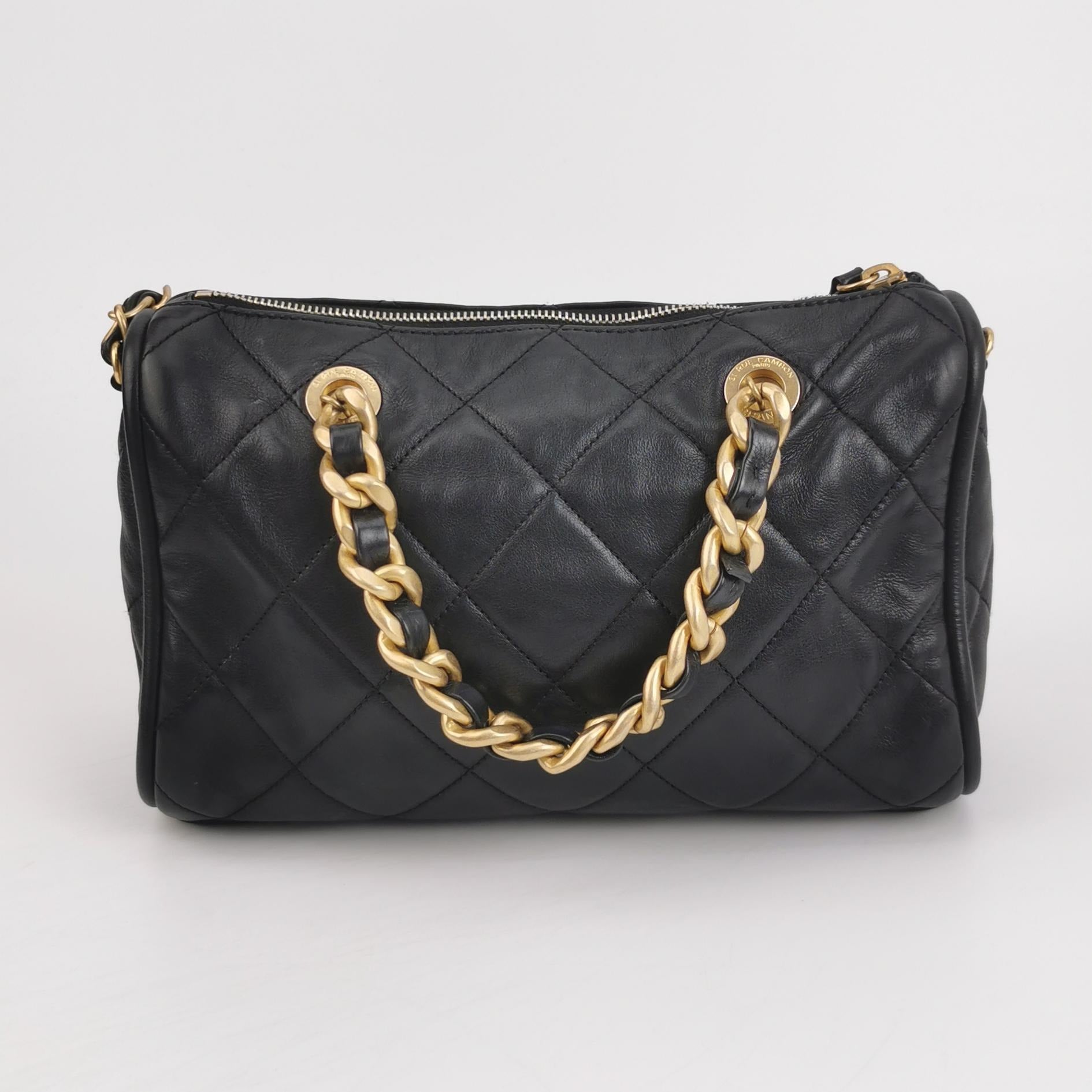 Chanel Quilted Bowling Bag