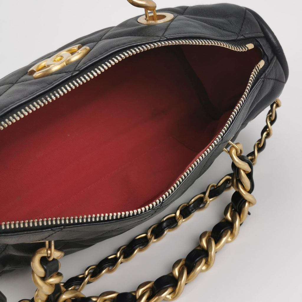 Chanel Quilted Bowling Bag