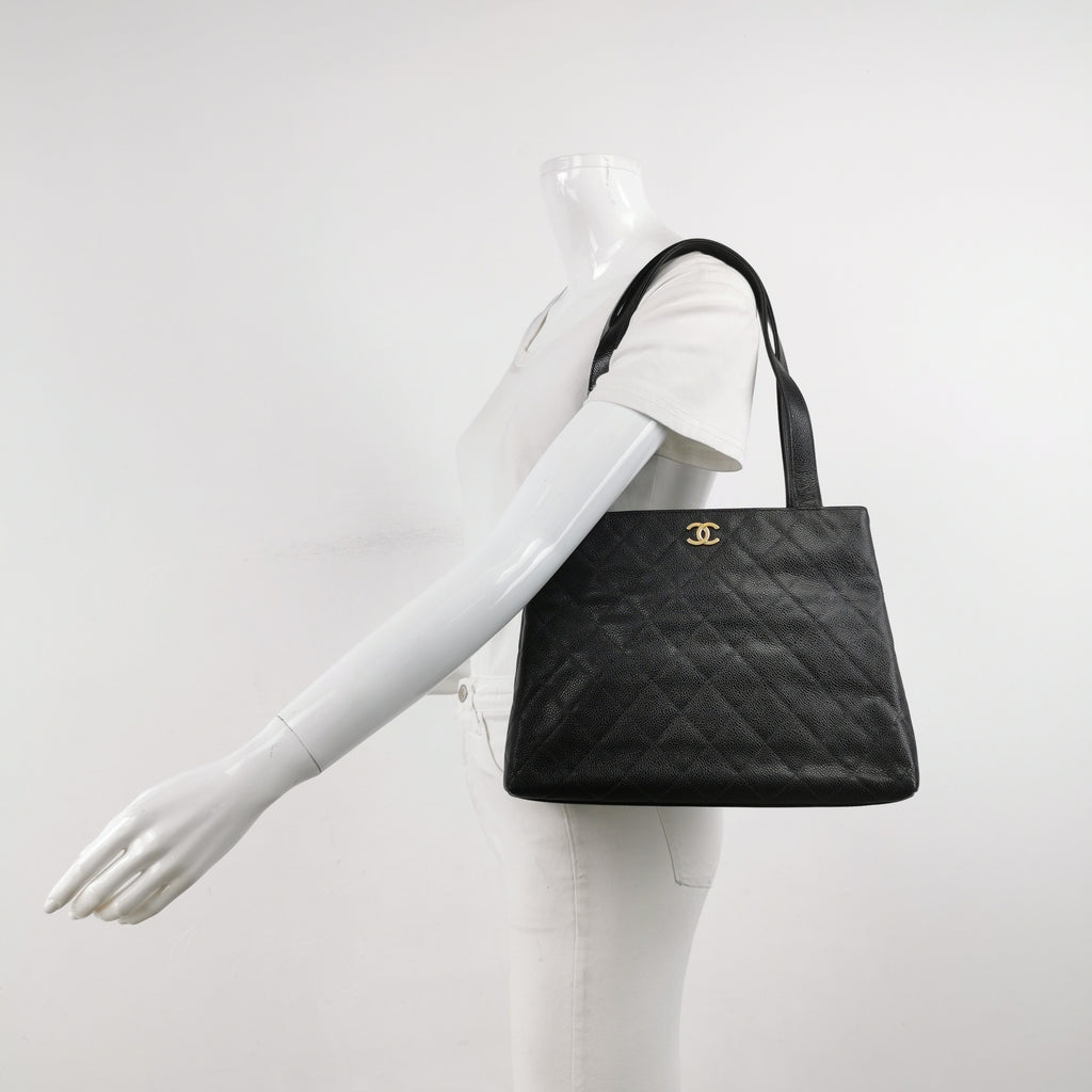Chanel Quilted Caviar Shopper Tote