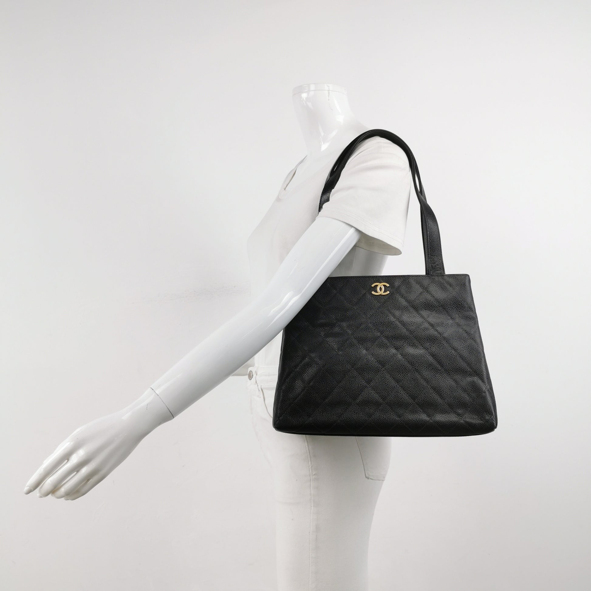 Chanel Quilted Caviar Shopper Tote