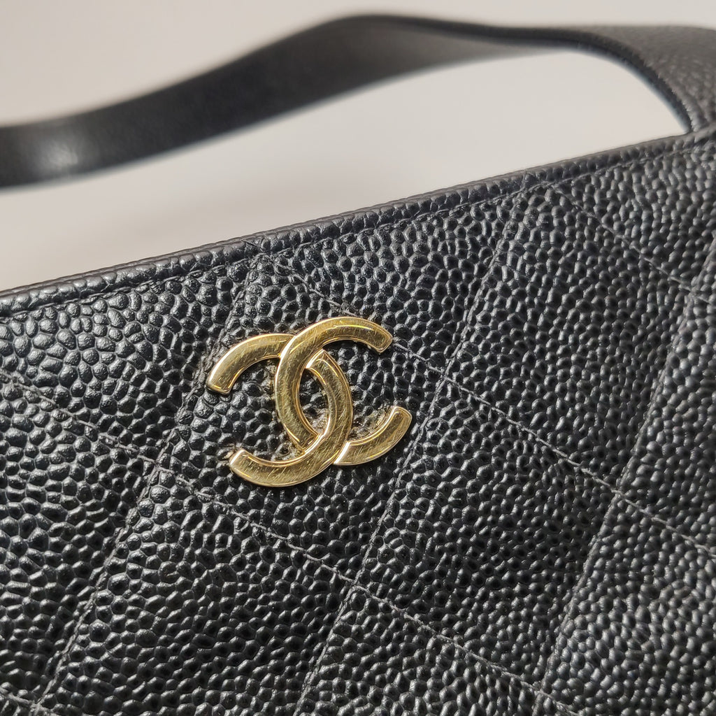Chanel Quilted Caviar Shopper Tote